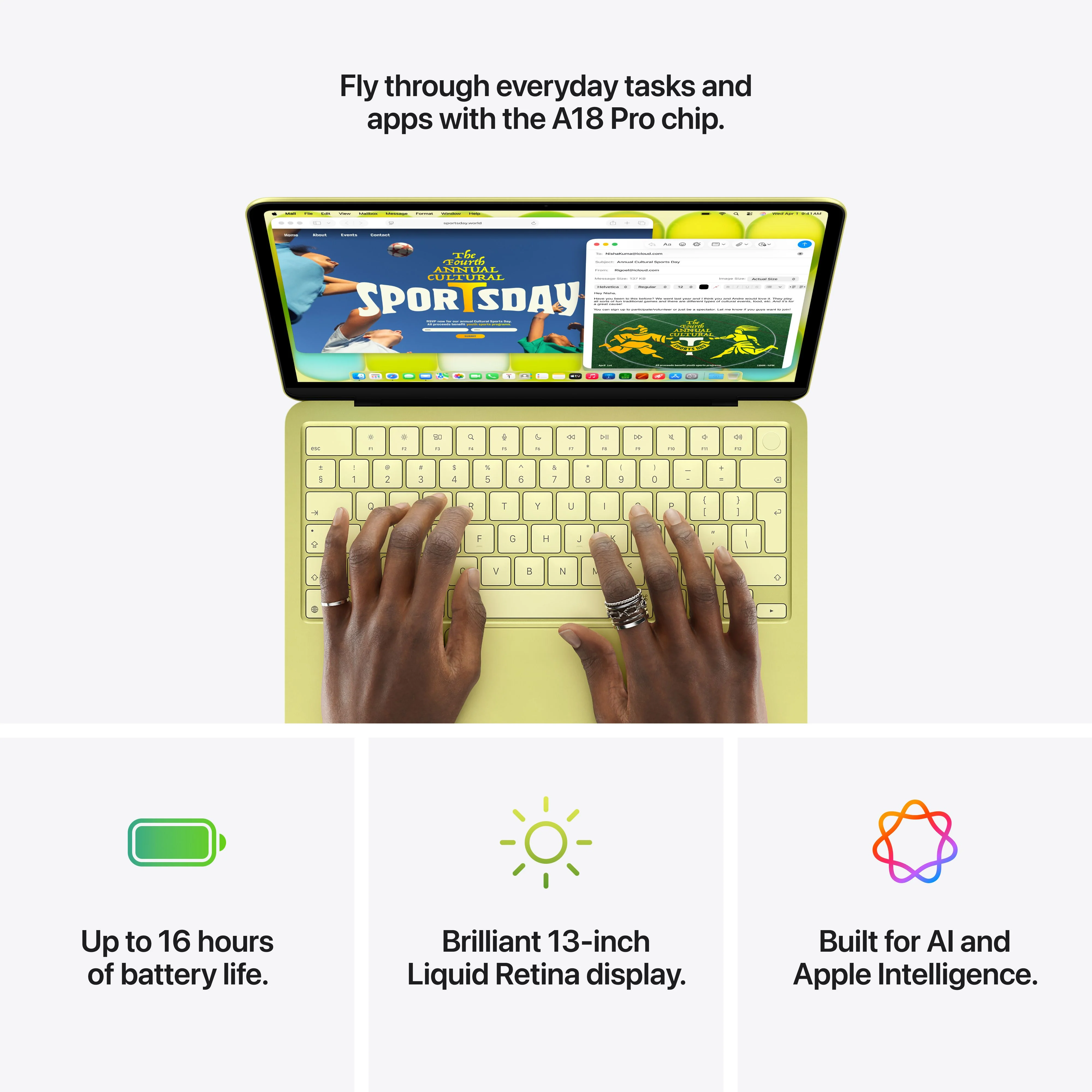 MacBook Neo de 13 polegadas: Processador A16 Pro da Apple com CPU 6‑Core e GPU 5‑Core, Magic Keyboard com Touch ID, 512 GB SSD - Rosado - Image 9