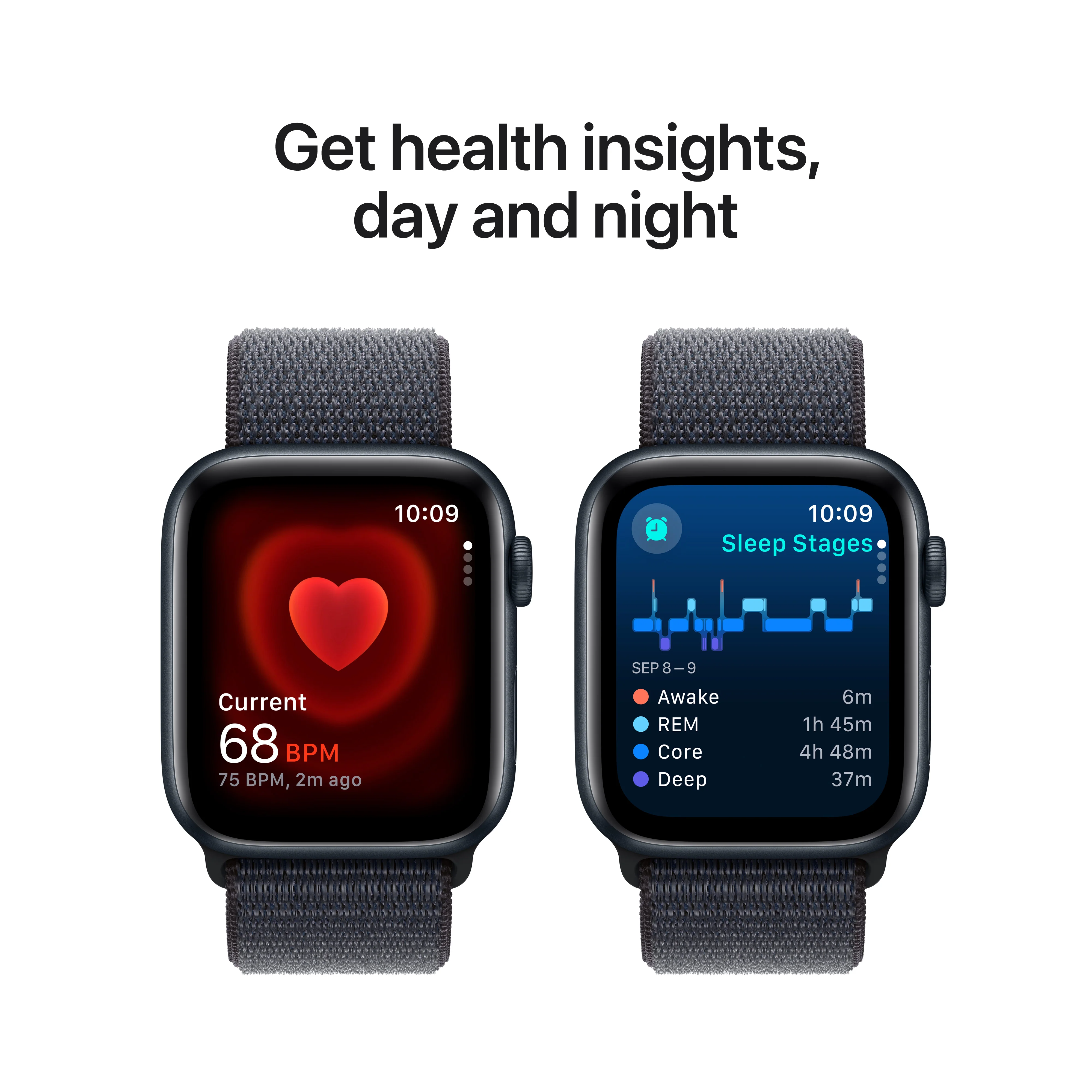Apple Watch SE GPS, Caixa em alumínio meia‑noite de 44 mm com Loop desportiva tinto - Image 5