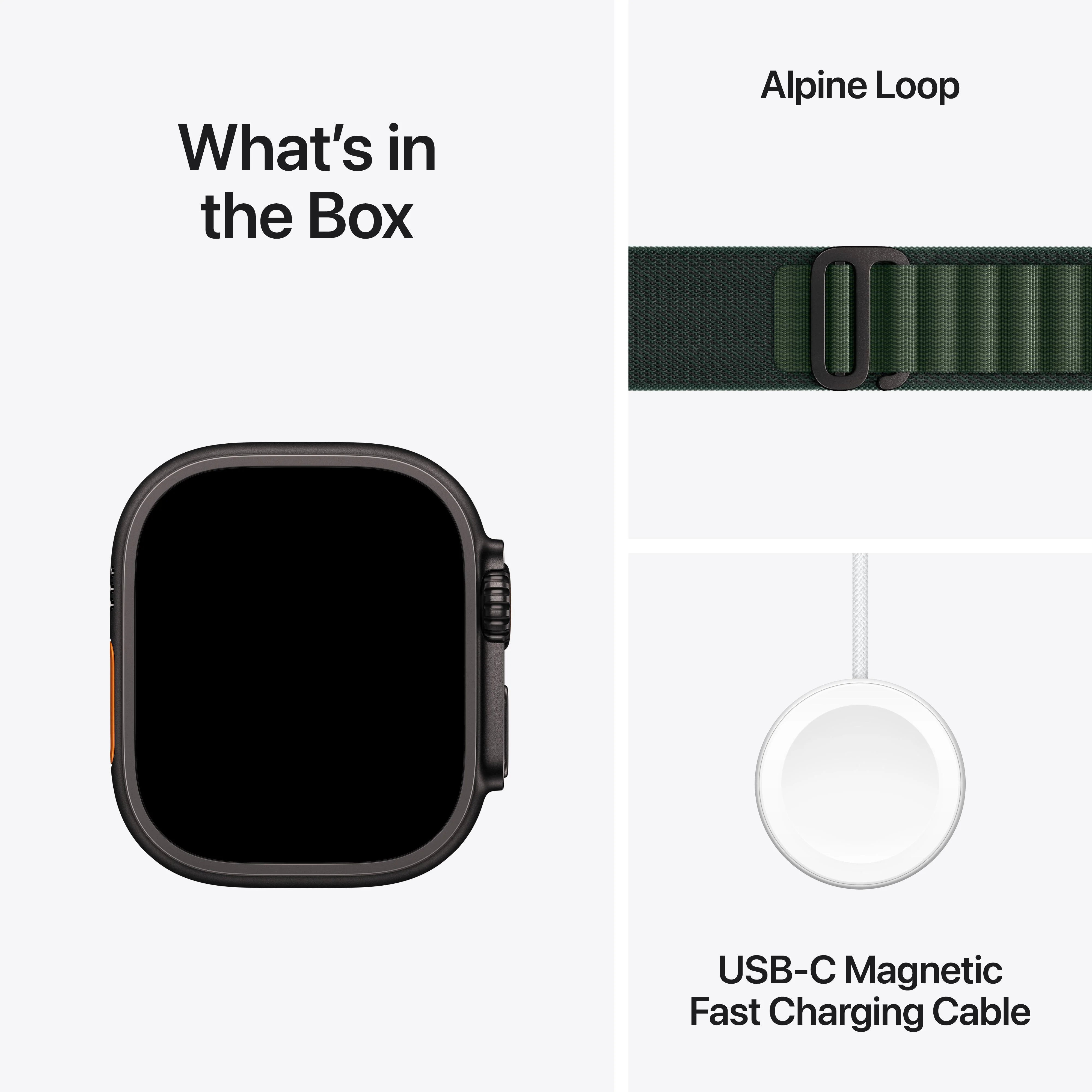 Apple Watch Ultra 2 GPS + Cellular, Caixa em titânio preto de 49 mm com Loop Alpine em verde-escuro ‑ M - Image 9