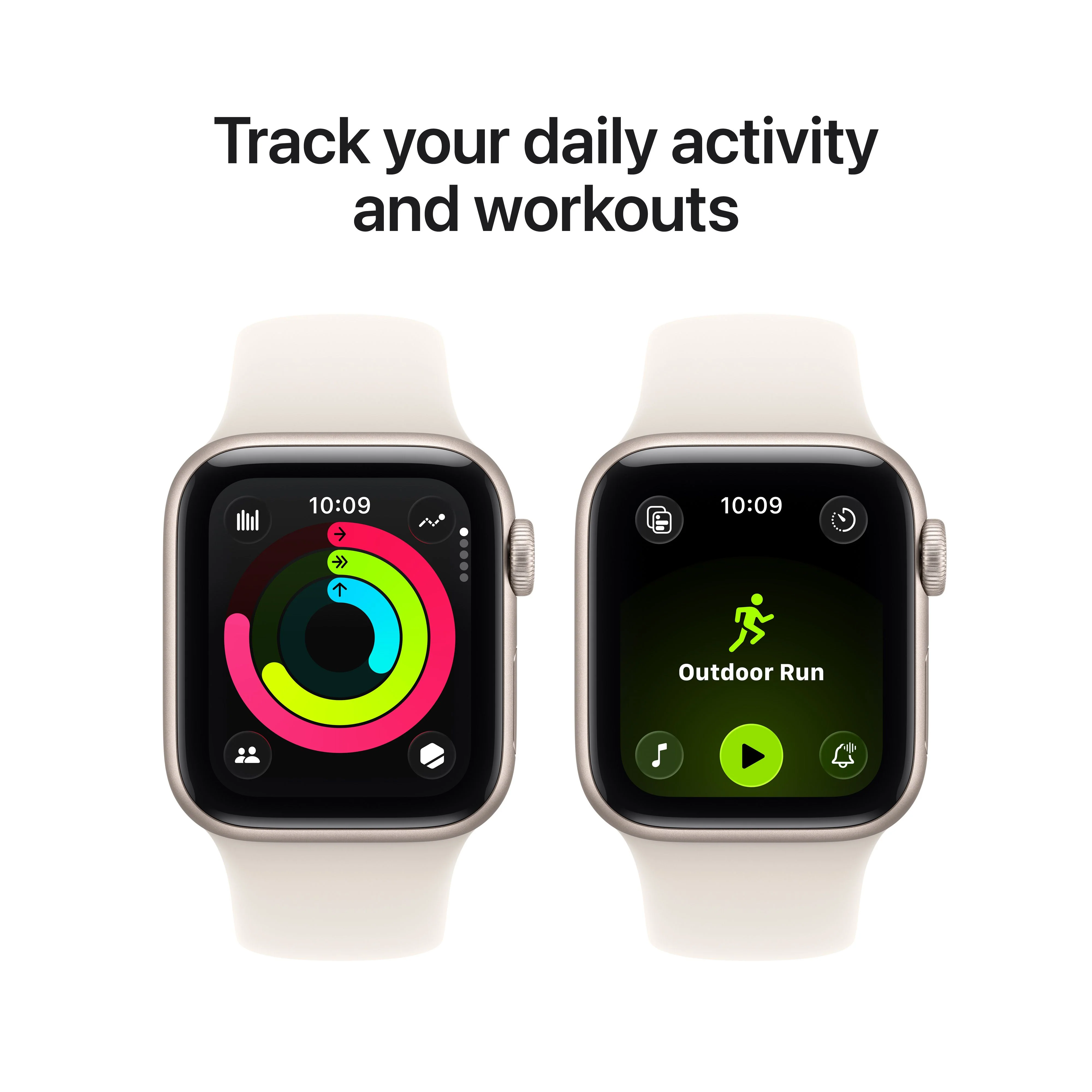 Apple Watch SE 3 GPS, Caixa em alumínio luz das estrelas de 40 mm com Bracelete desportiva luz das estrelas - M/L - Image 6
