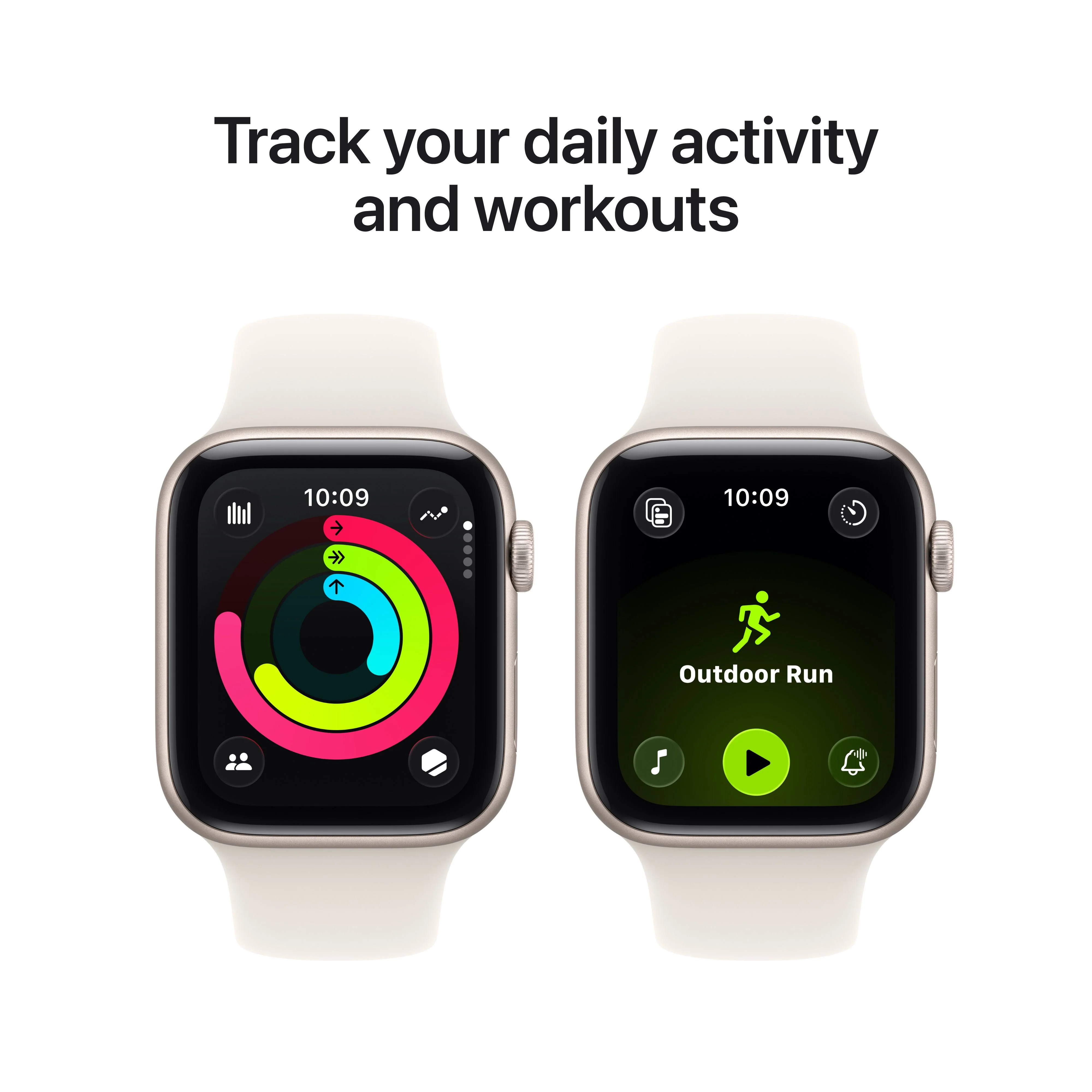 Apple Watch SE 3 GPS + Cellular, Caixa em alumínio luz das estrelas de 44 mm com Bracelete desportiva luz das estrelas - M/L - Image 6