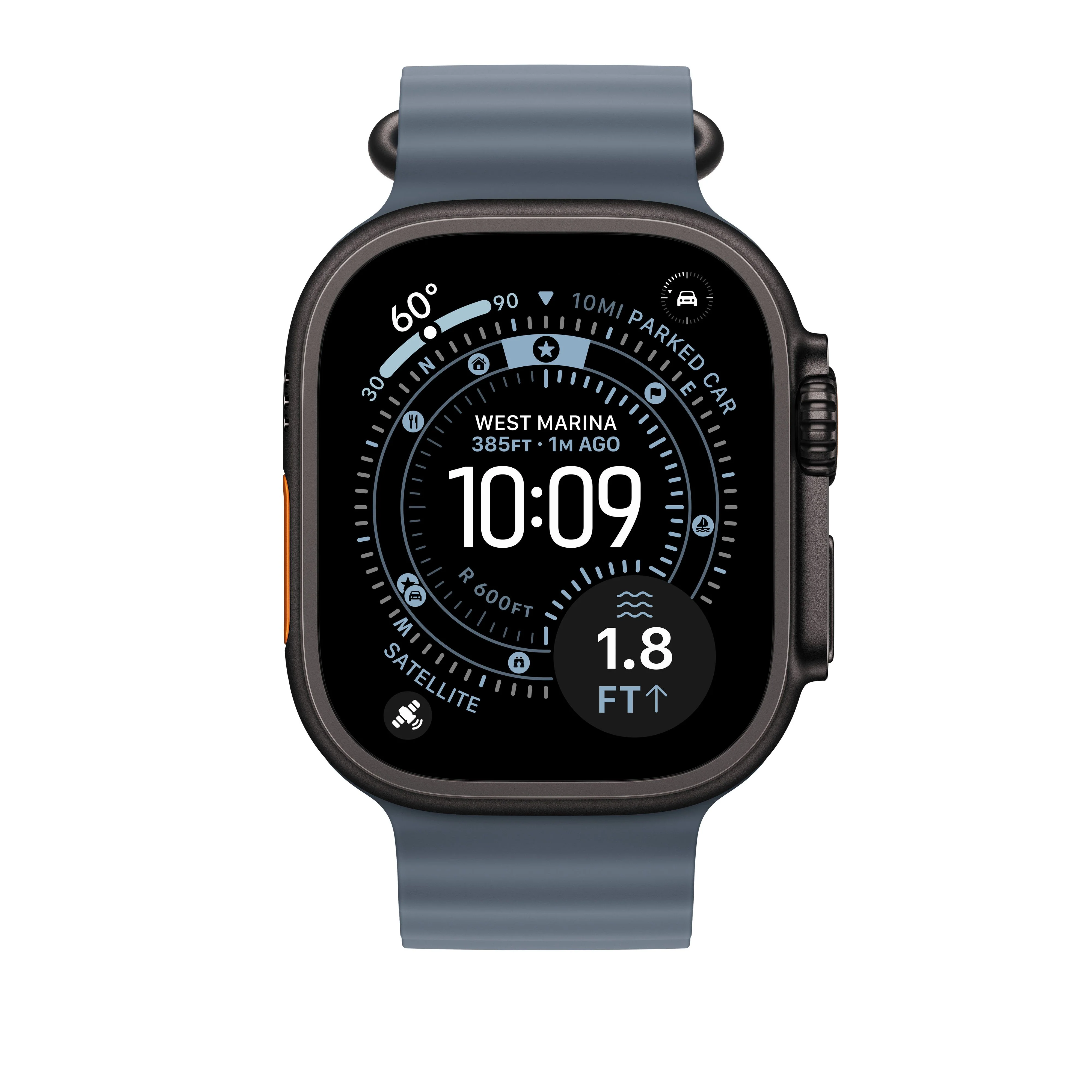 Bracelete Ocean azul‑âncora de 49 mm - Titânio preto - Image 3