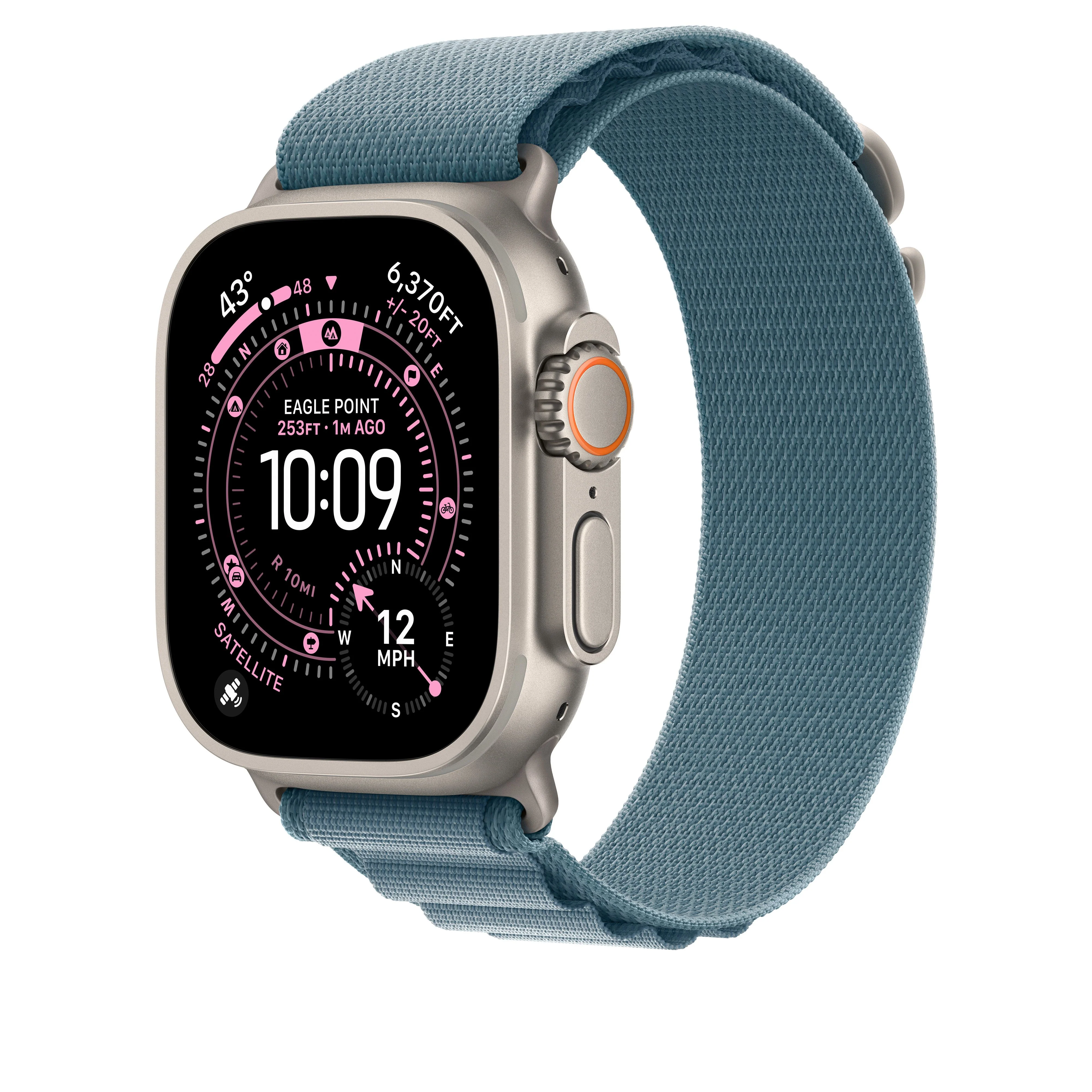 Loop Alpine azul‑claro de 49 mm - M - Titânio natural