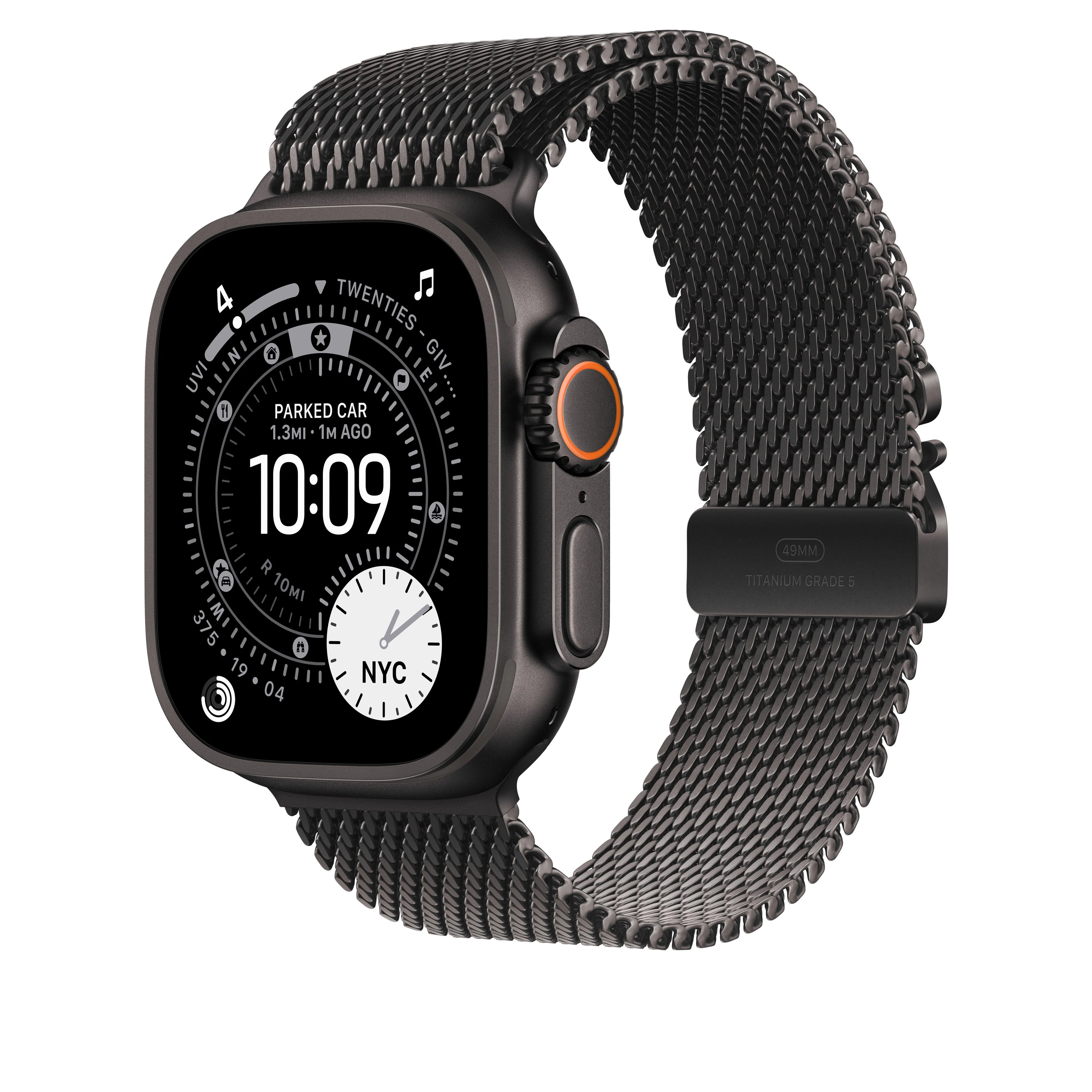 Loop milanesa em titânio preto de 49 mm - S