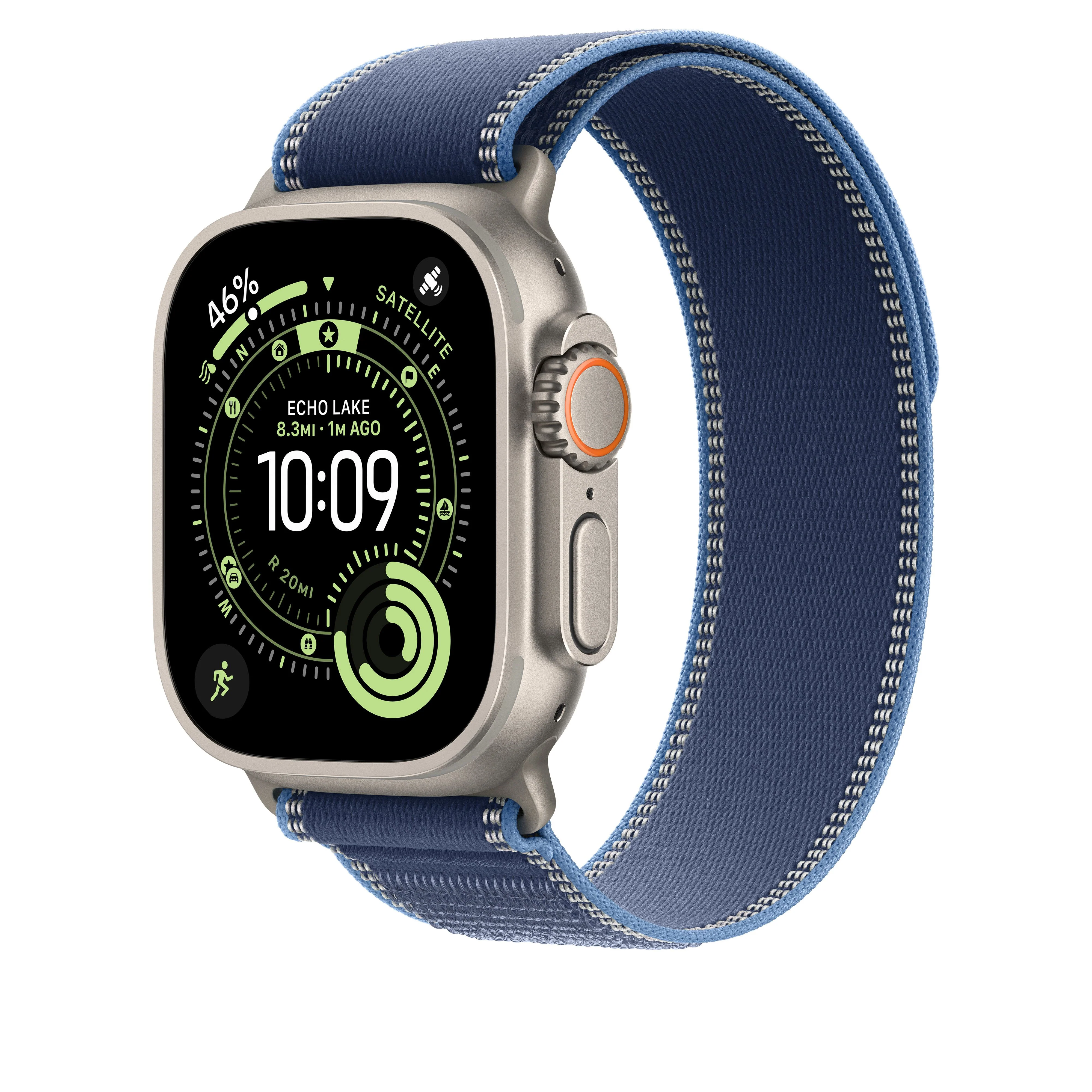 Loop Trail azul/azul‑vivo de 49 mm - S/M - Titânio natural