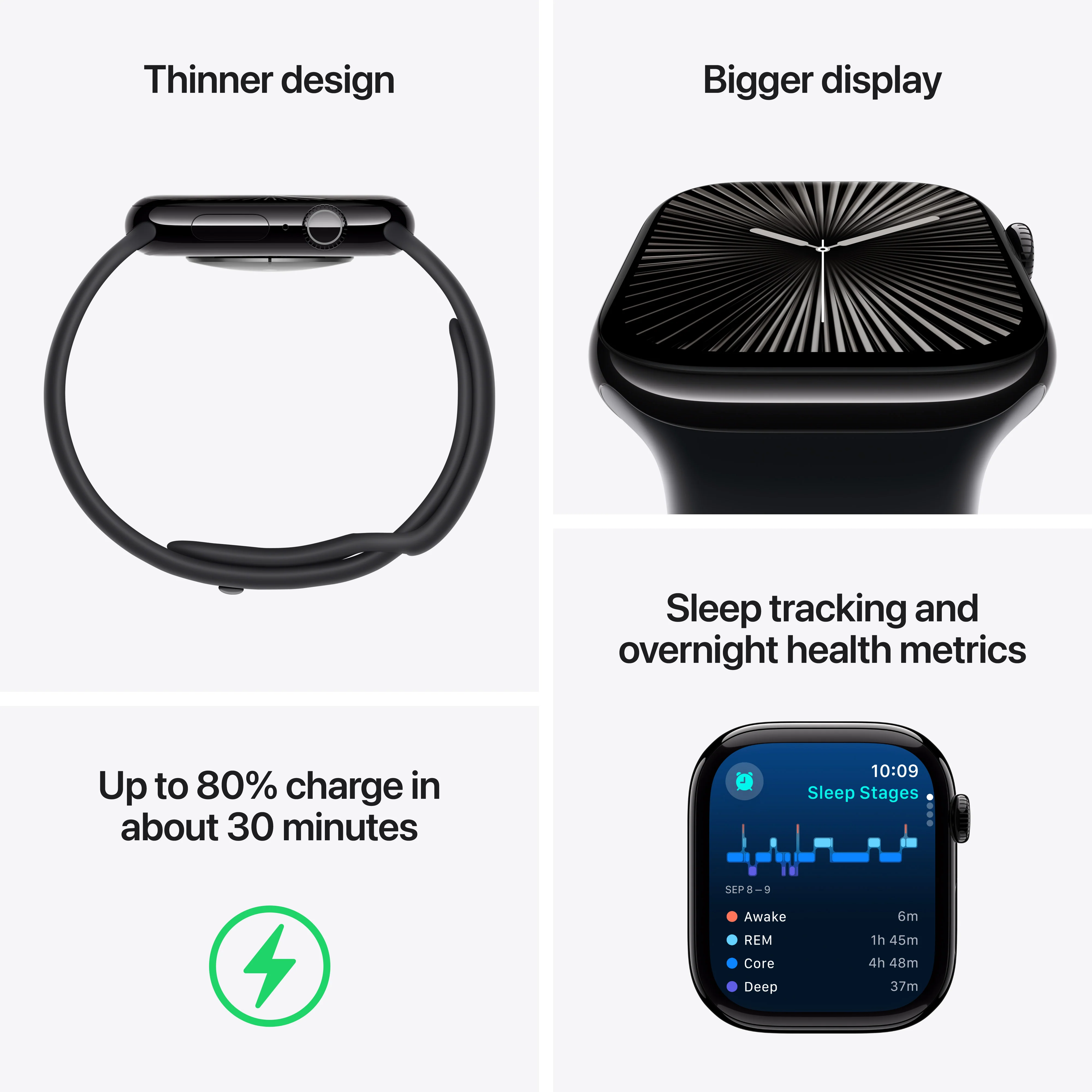 Apple Watch Series 10 GPS + Cellular, Caixa em alumínio rosa‑dourado de 42 mm com Bracelete desportiva rosa leve - S/M - Image 3