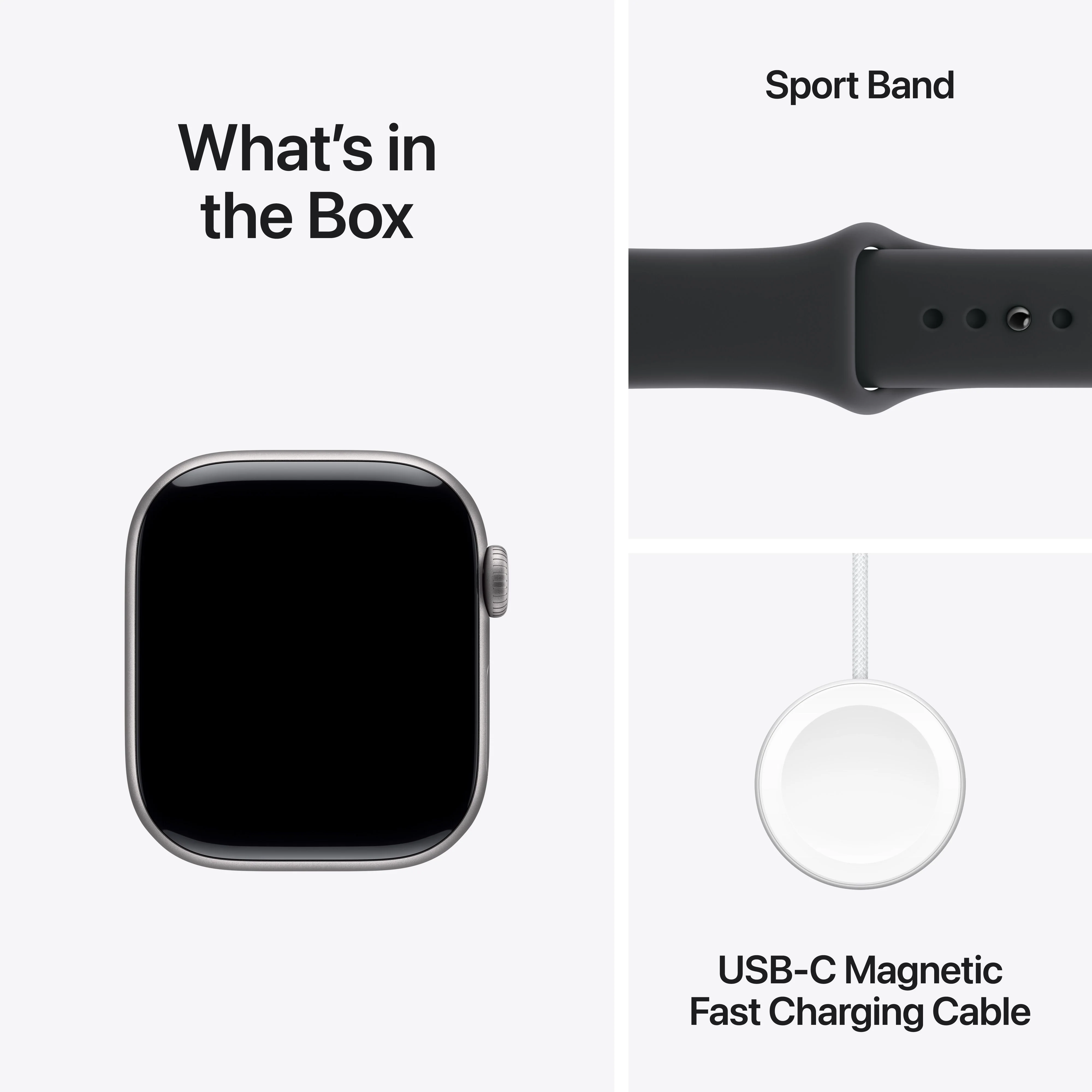 Apple Watch Series 11 GPS + Cellular, Caixa em alumínio cinzento sideral de 42 mm com Bracelete desportiva preta - S/M - Image 8