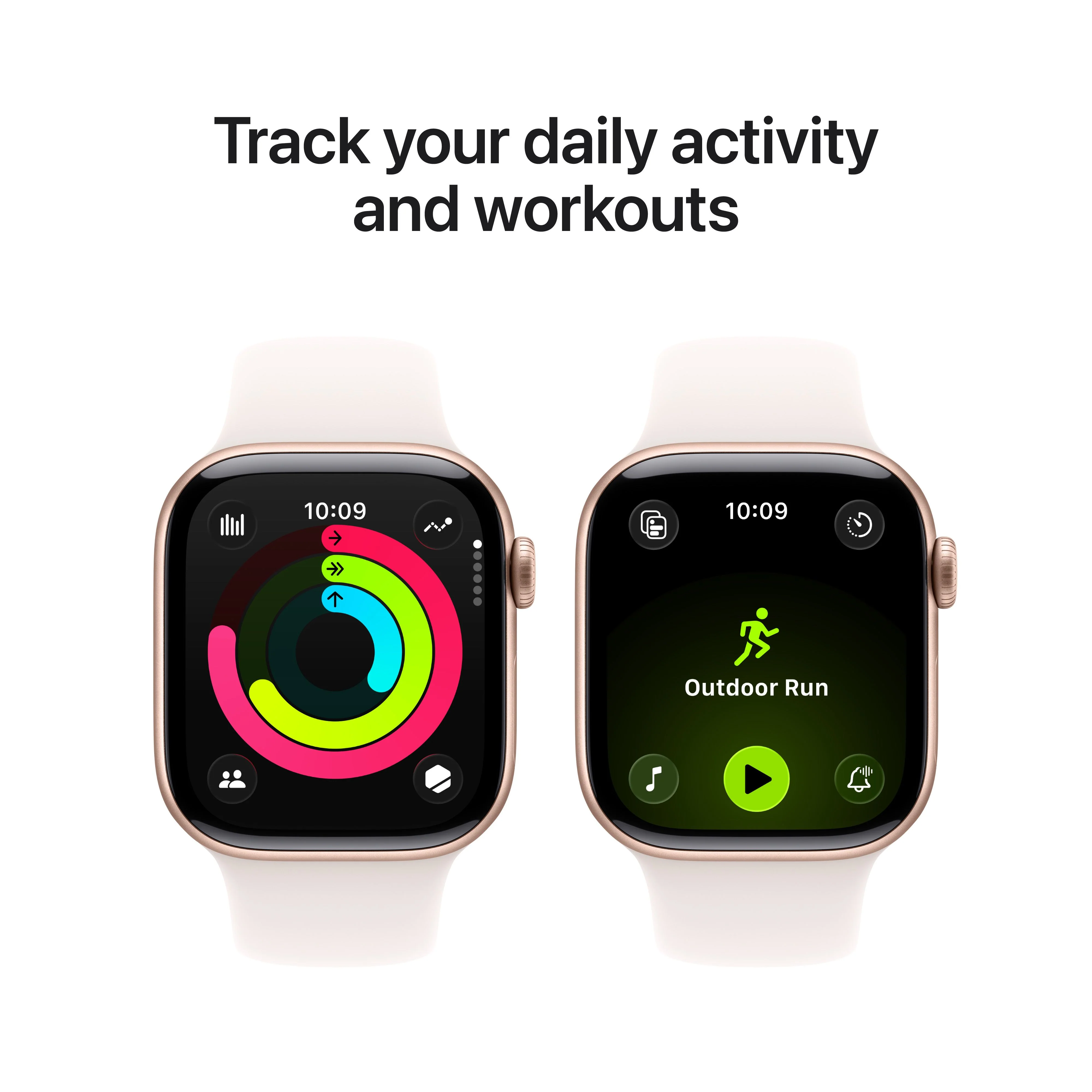 Apple Watch Series 11 GPS + Cellular, Caixa em alumínio rosa‑dourado de 42 mm com Bracelete desportiva rosa leve - S/M - Image 4