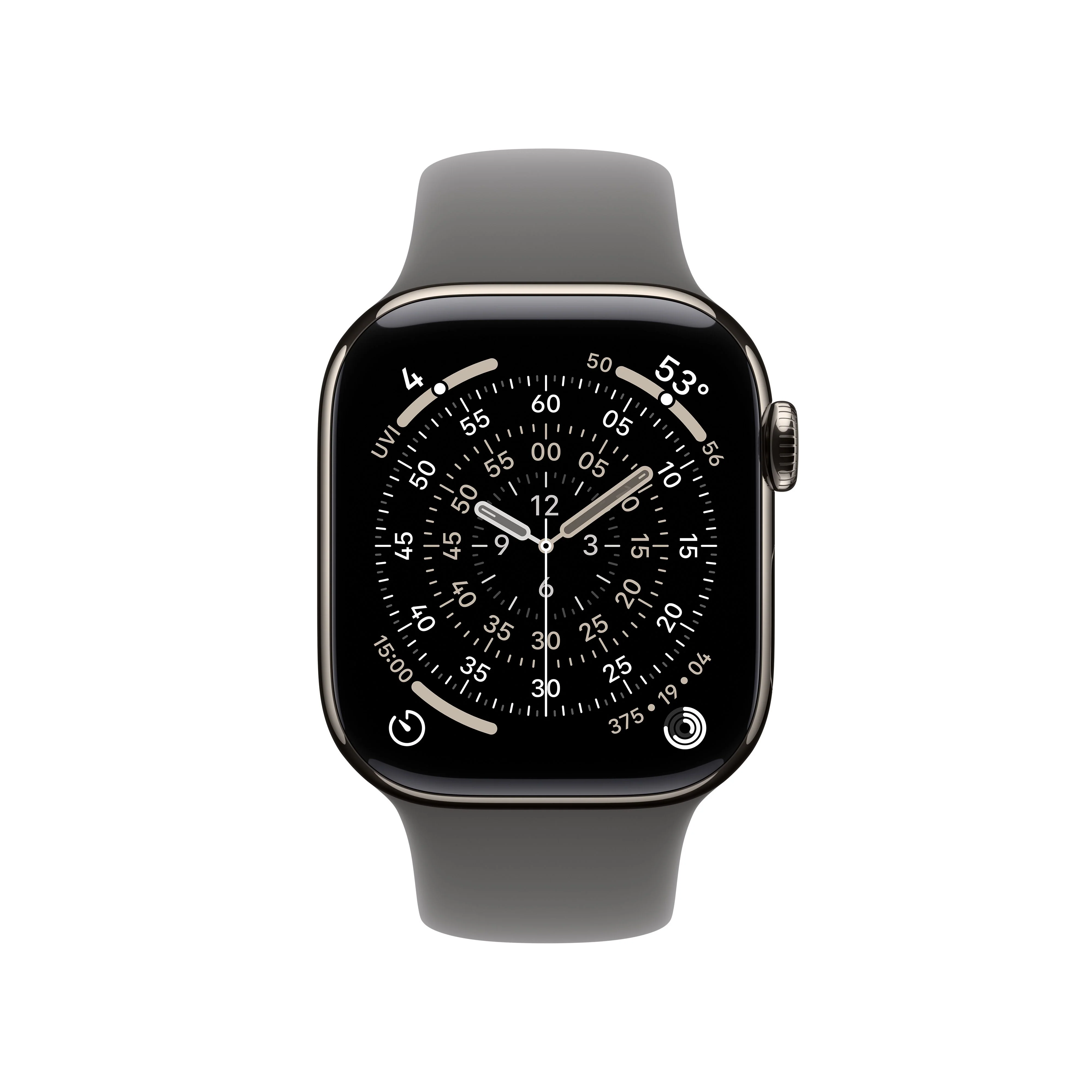 Apple Watch Series 11 GPS + Cellular, Caixa em titânio natural de 42 mm com Bracelete desportiva cinzento rocha - S/M - Image 2