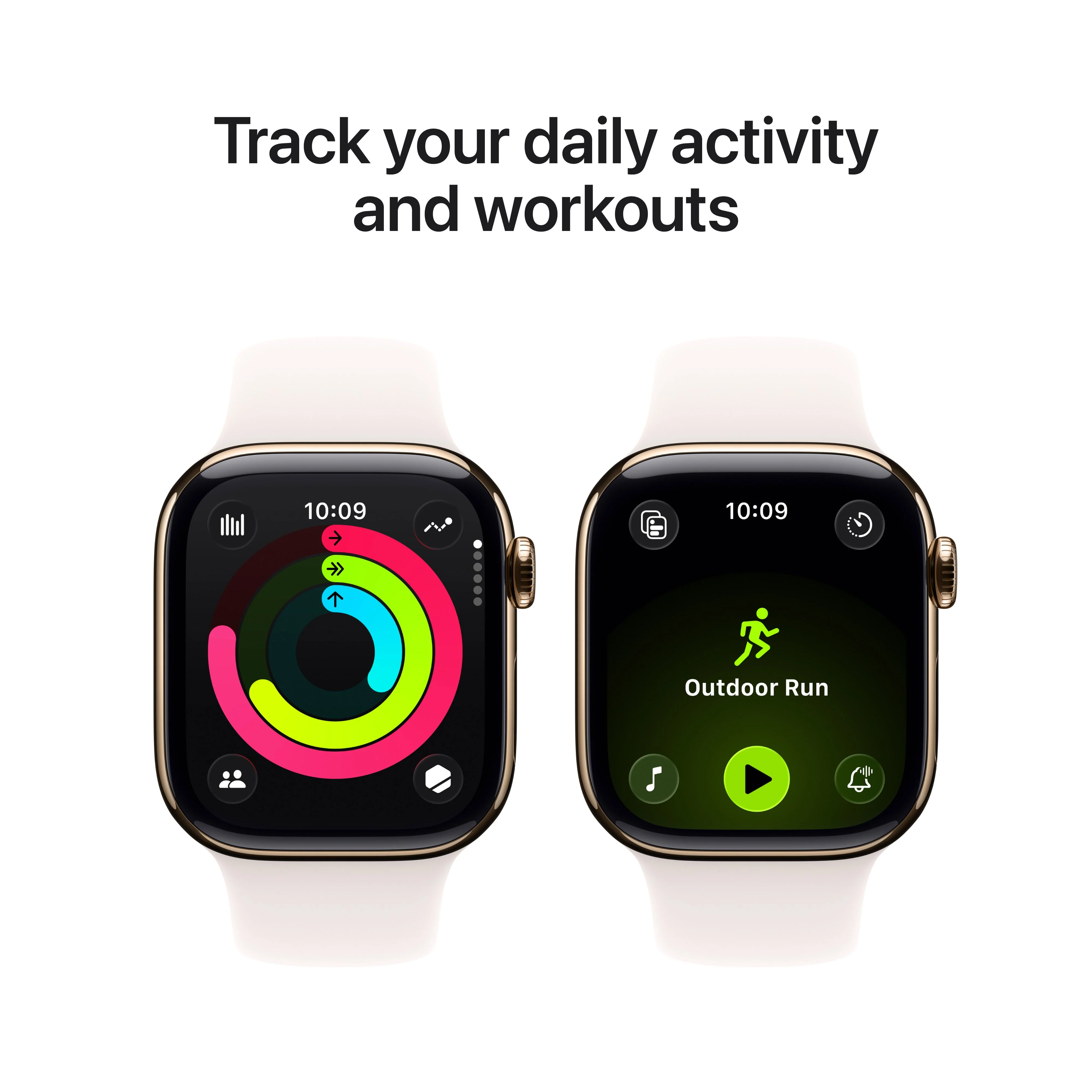 Apple Watch Series 11 GPS + Cellular, Caixa em titânio dourado de 42 mm com Bracelete desportiva rosa leve - S/M - Image 4