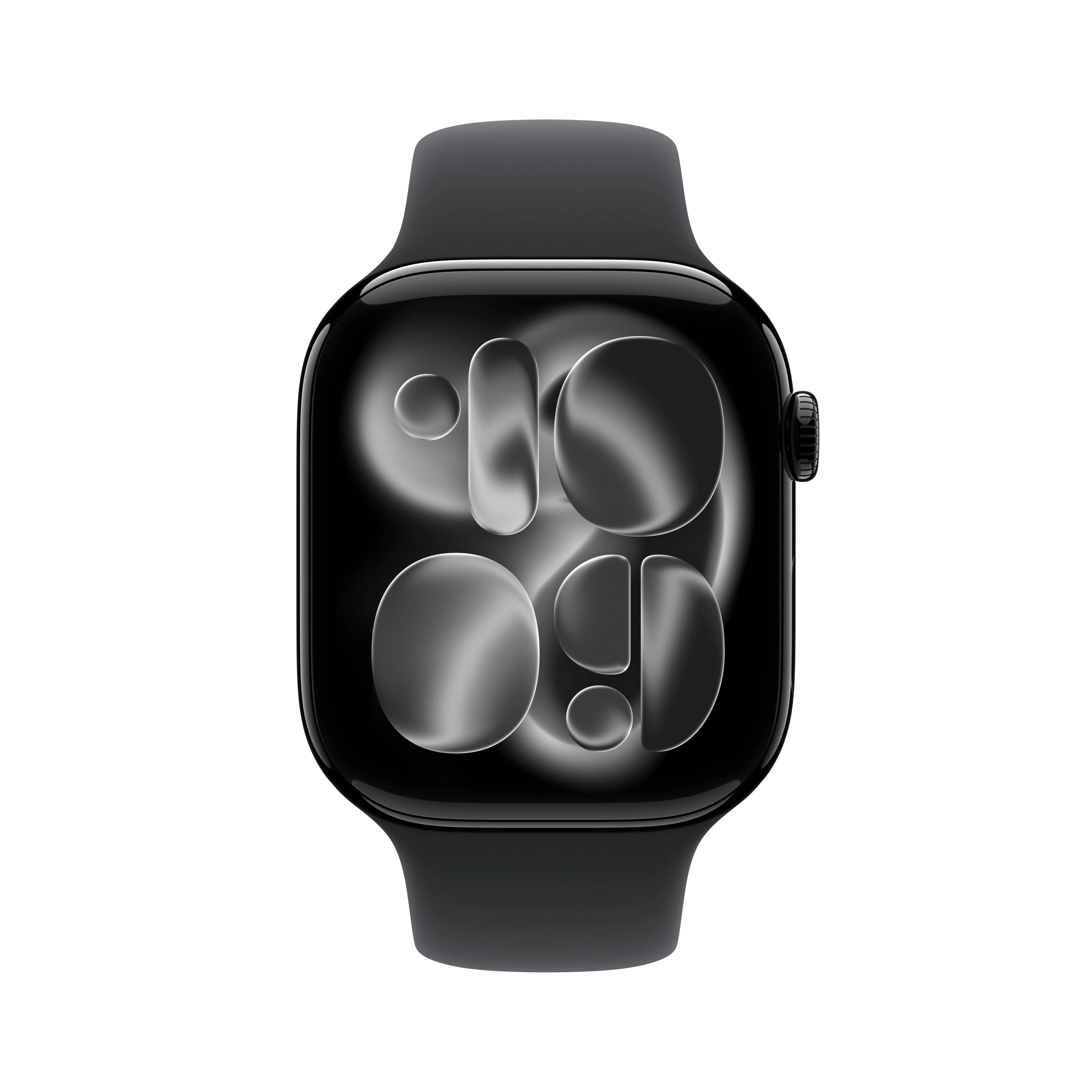 Apple Watch Series 11 GPS + Cellular, Caixa em alumínio preto brilhante de 46 mm com Bracelete desportiva preta - S/M - Image 2