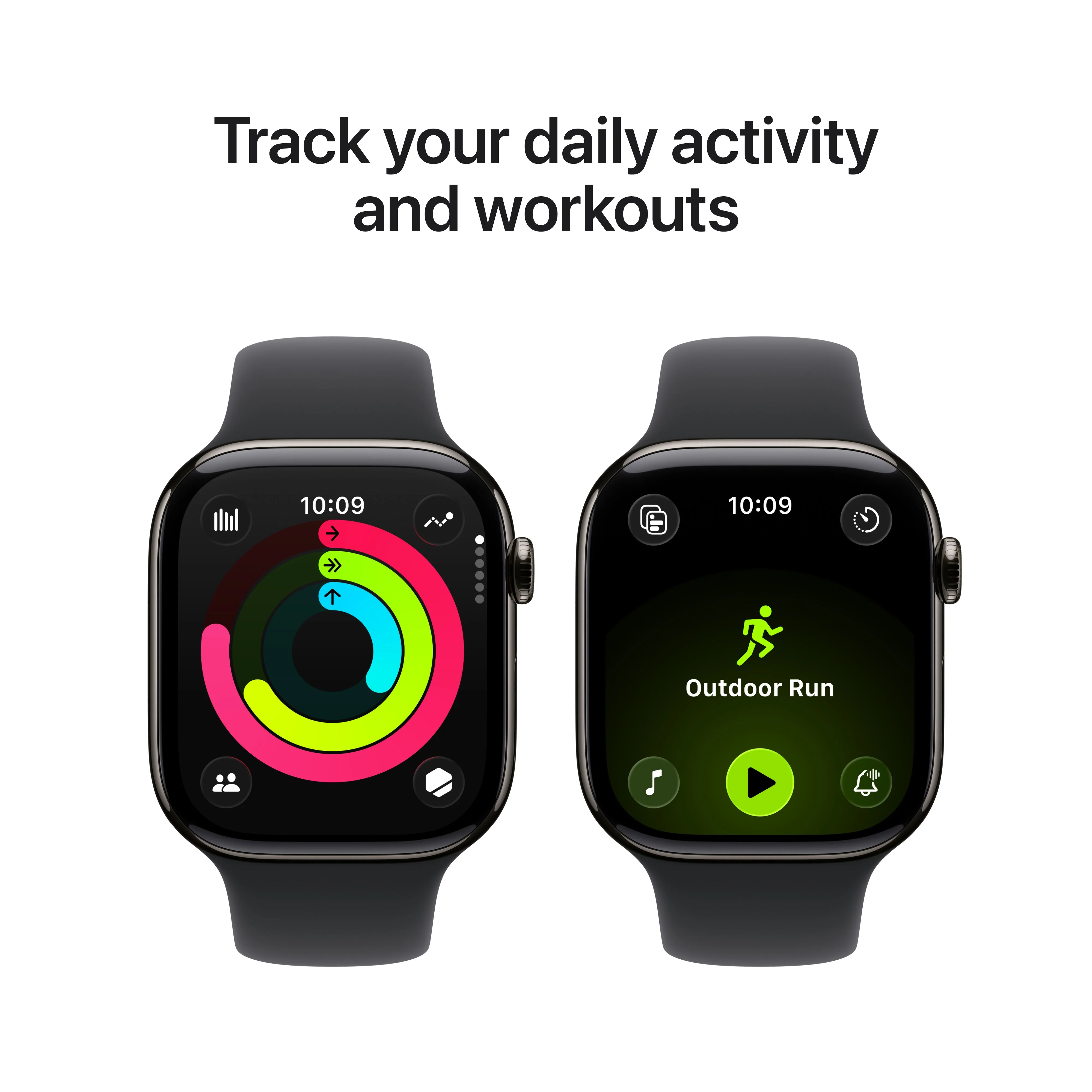 Apple Watch Series 11 GPS + Cellular, Caixa em titânio ardósia de 46 mm com Bracelete desportiva preta - S/M - Image 4