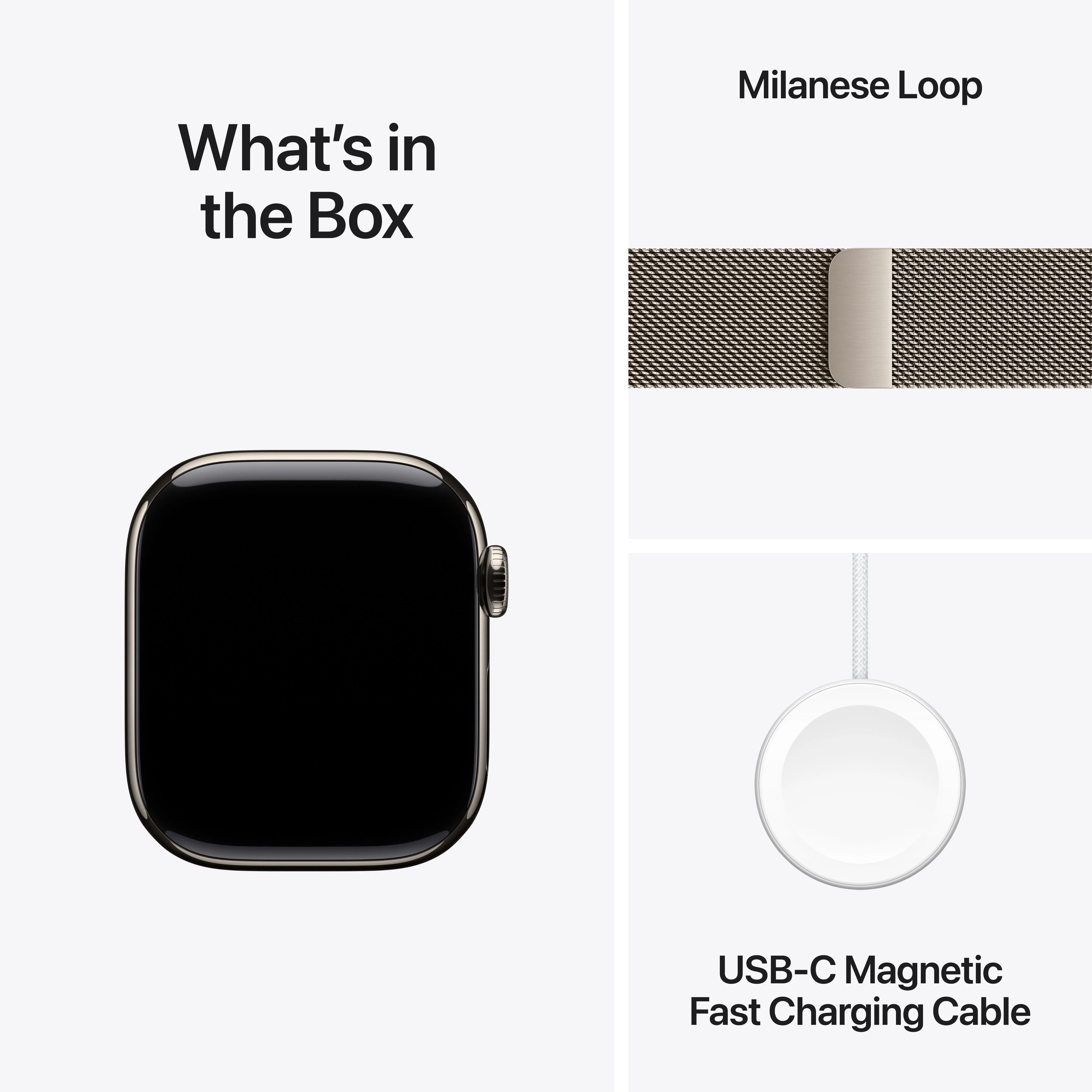 Apple Watch Series 11 GPS + Cellular, Caixa em titânio natural de 42 mm com Loop milanesa natural - Image 8