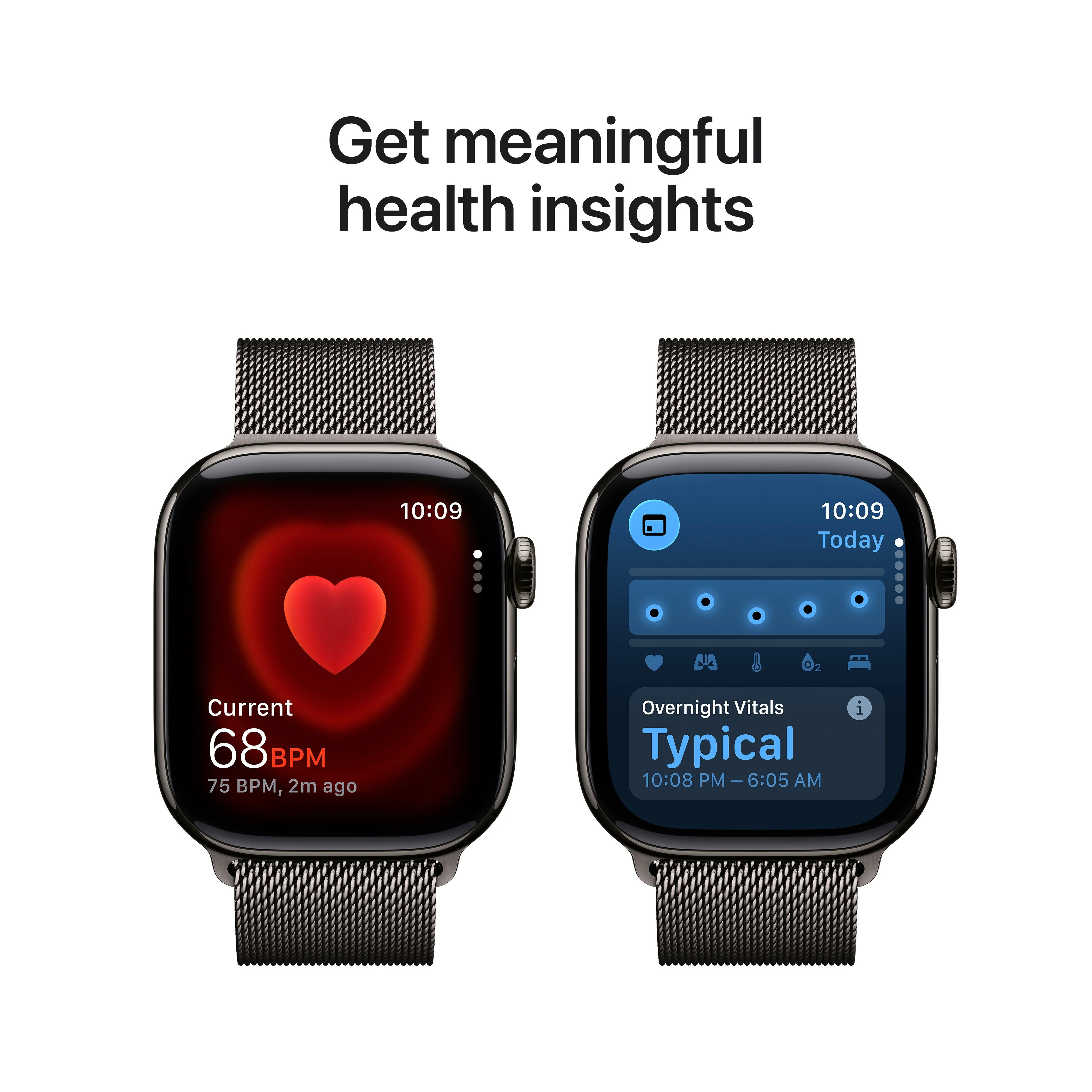 Apple Watch Series 11 GPS + Cellular, Caixa em titânio ardósia de 42 mm com Loop milanesa ardósia - Image 5