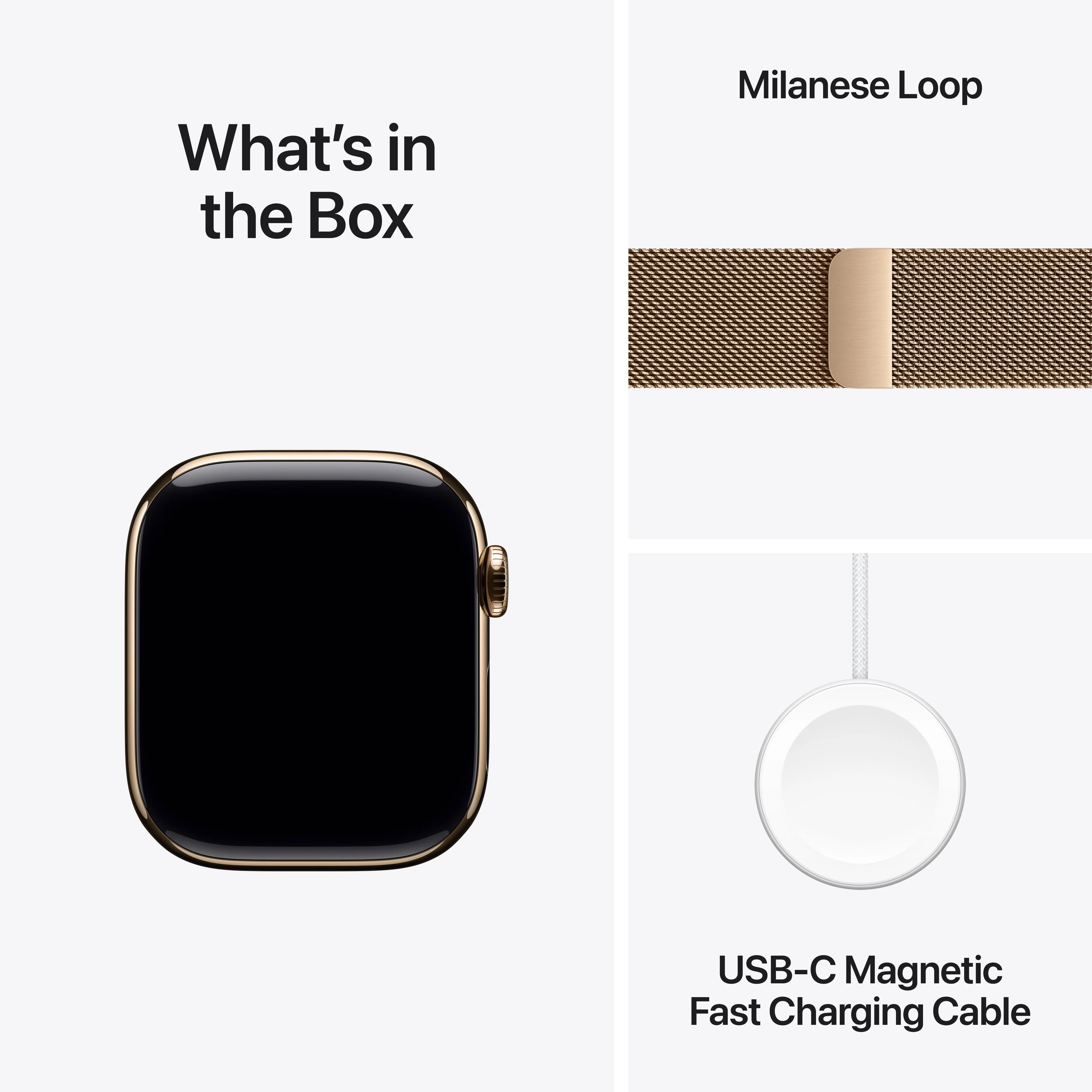 Apple Watch Series 11 GPS + Cellular, Caixa em titânio dourado de 42 mm com Loop milanesa dourada - Image 8