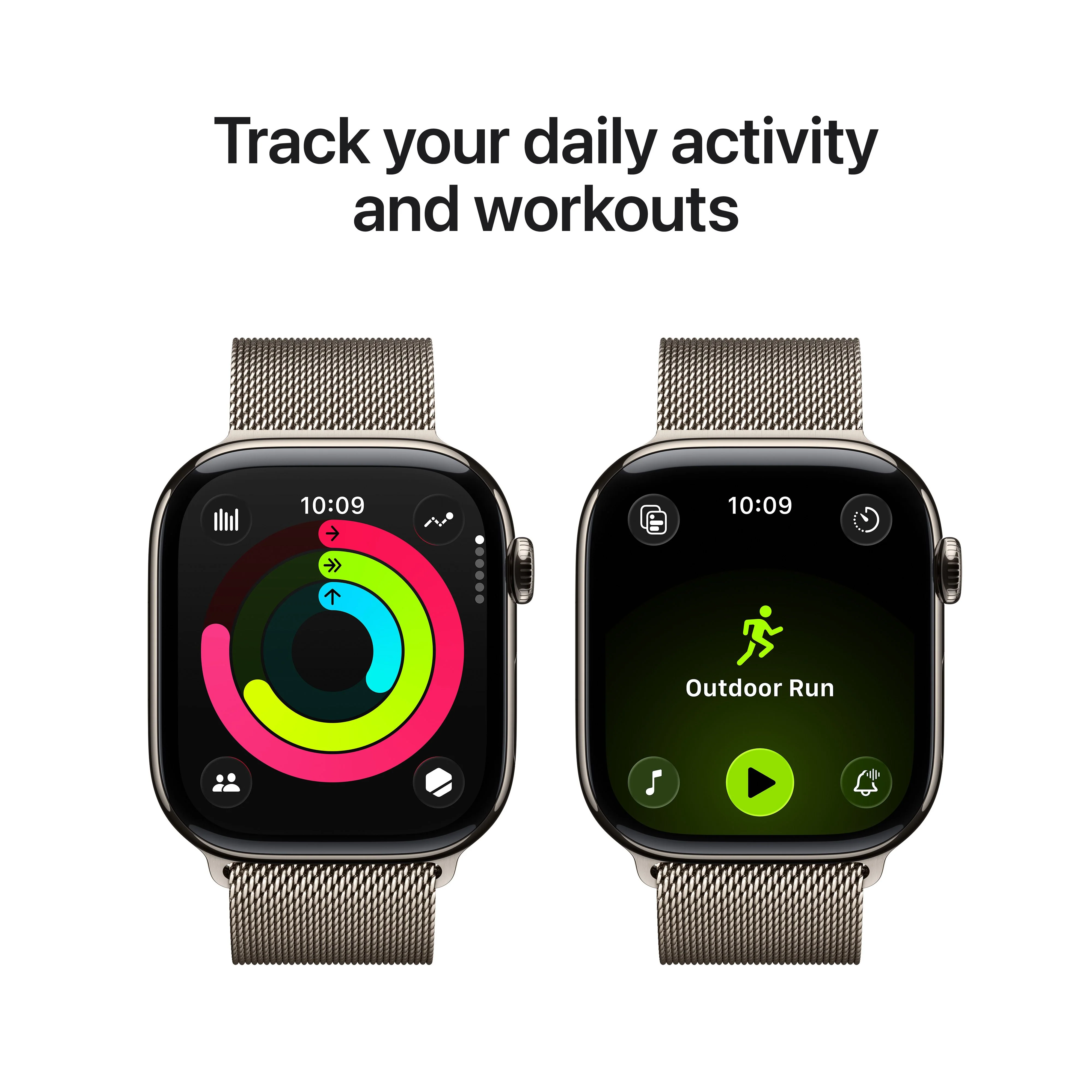 Apple Watch Series 11 GPS + Cellular, Caixa em titânio natural de 46 mm com Loop milanesa natural - S/M - Image 4
