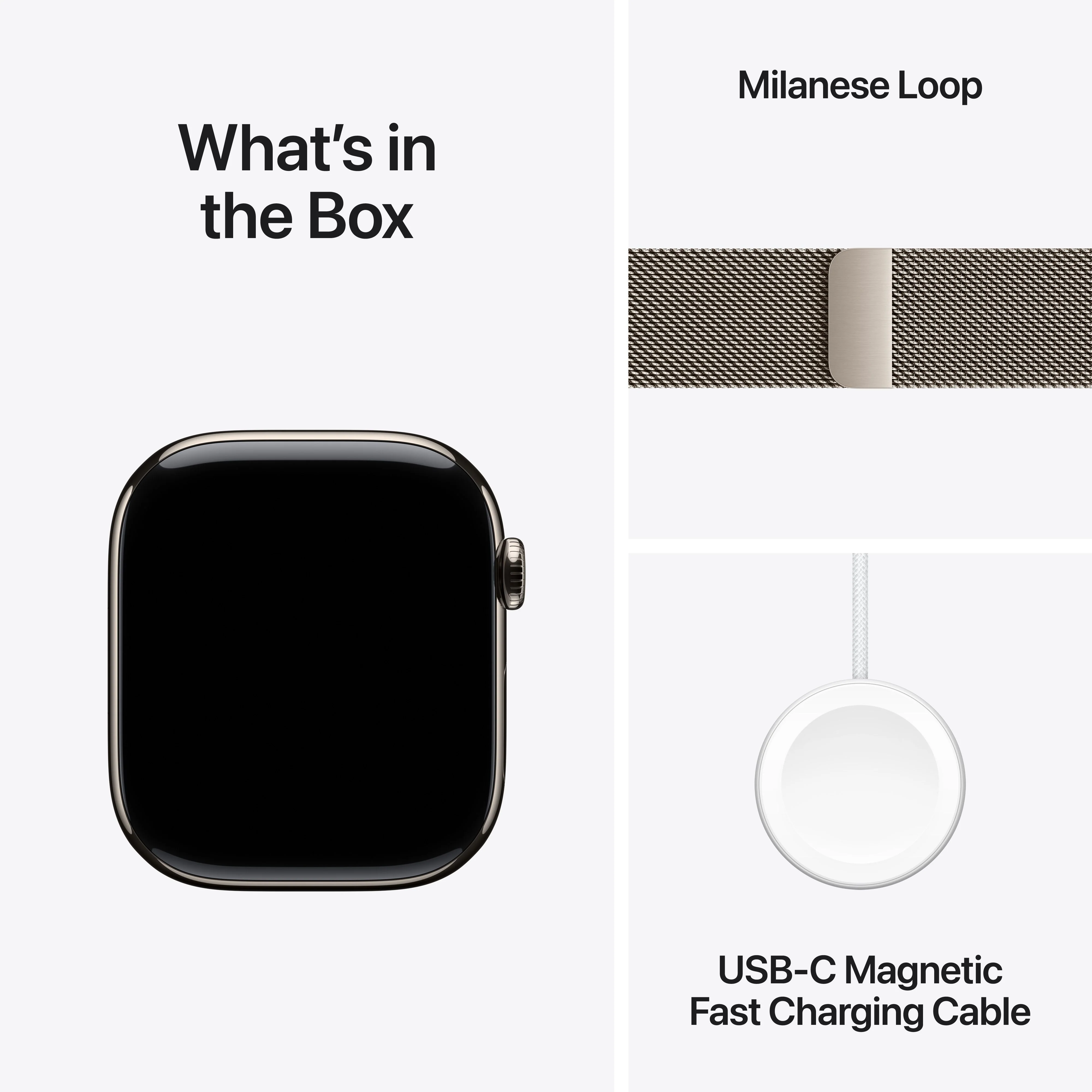 Apple Watch Series 11 GPS + Cellular, Caixa em titânio natural de 46 mm com Loop milanesa natural - S/M - Image 8