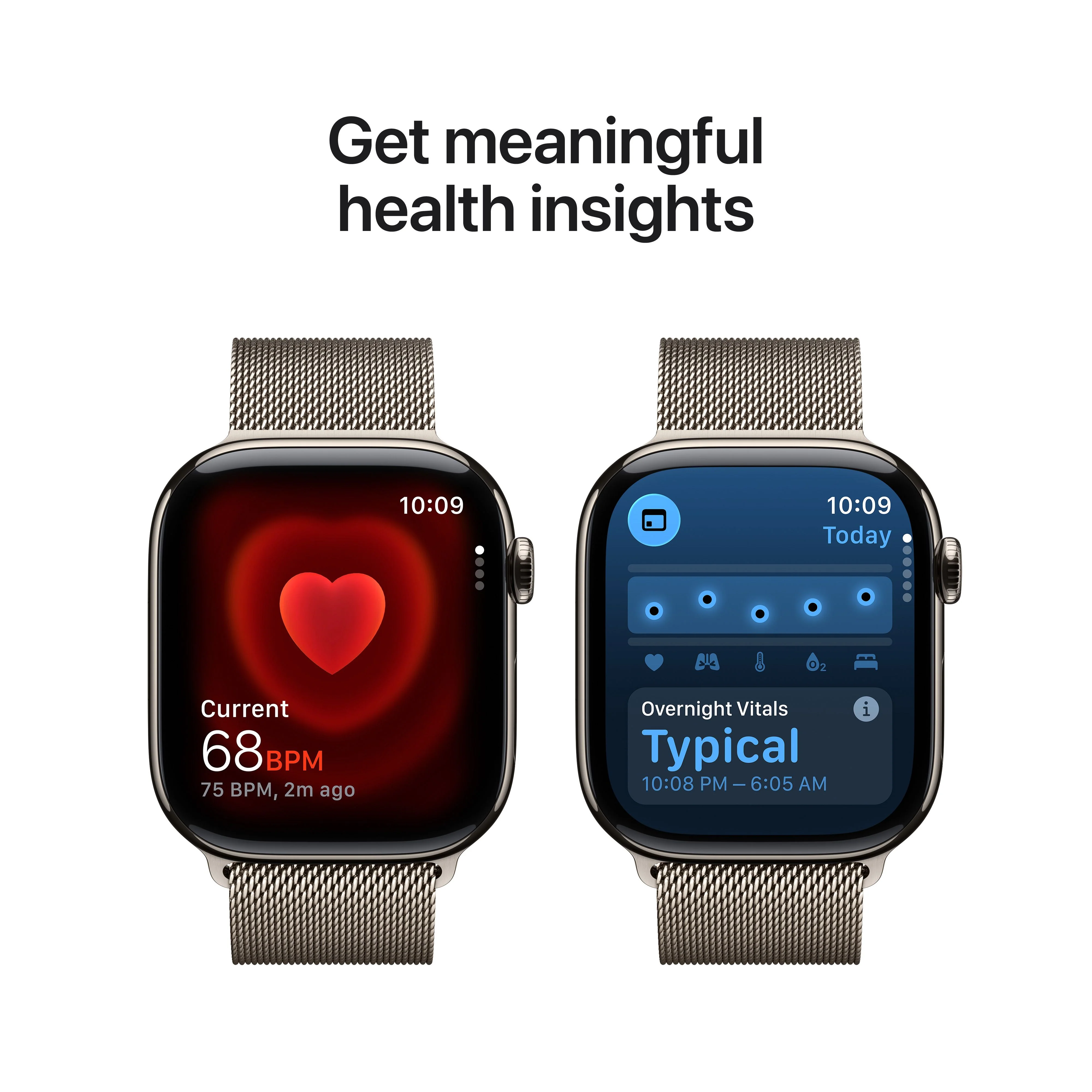 Apple Watch Series 11 GPS + Cellular, Caixa em titânio natural de 46 mm com Loop milanesa natural - M/L - Image 5
