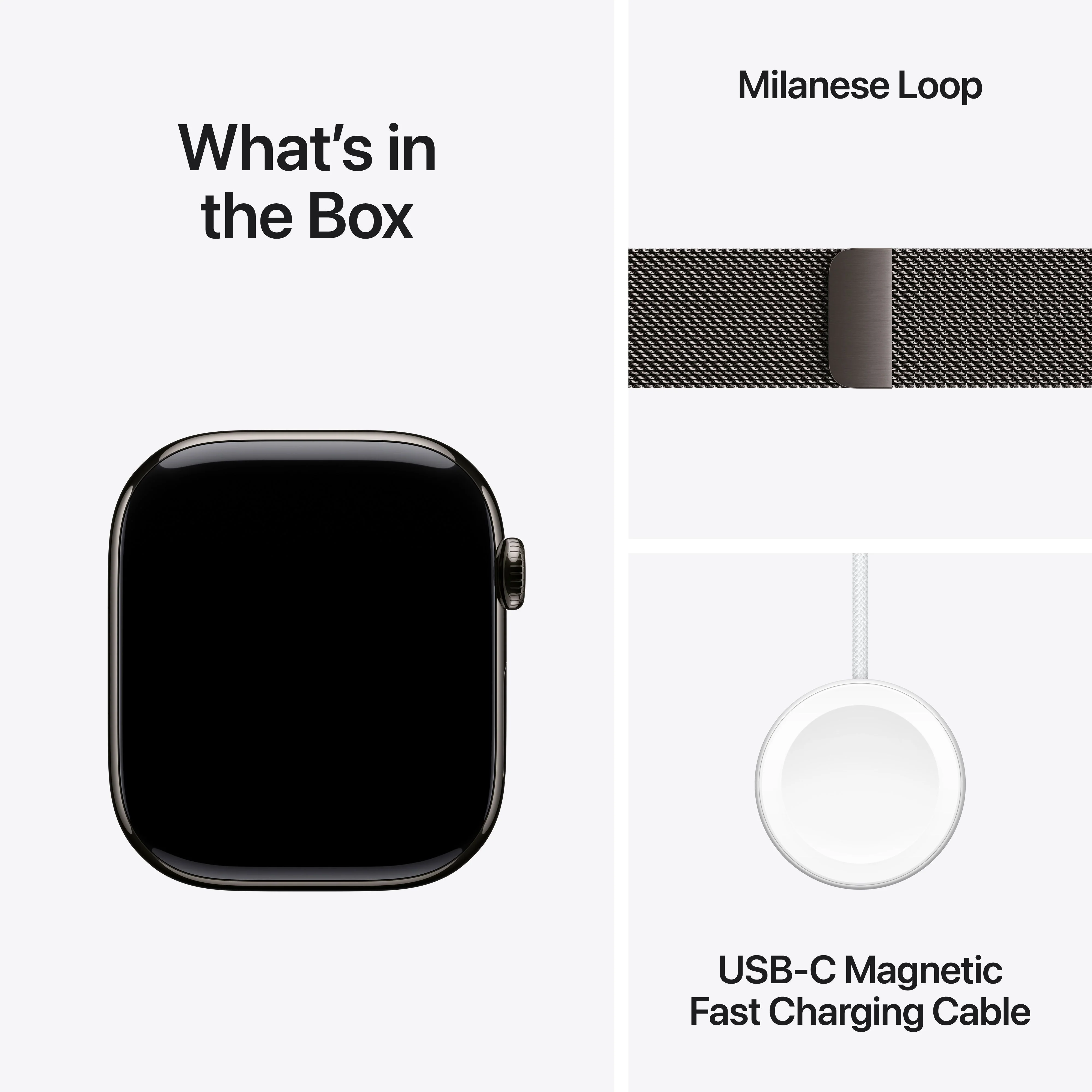 Apple Watch Series 11 GPS + Cellular, Caixa em titânio ardósia de 46 mm com Loop milanesa ardósia - S/M - Image 8