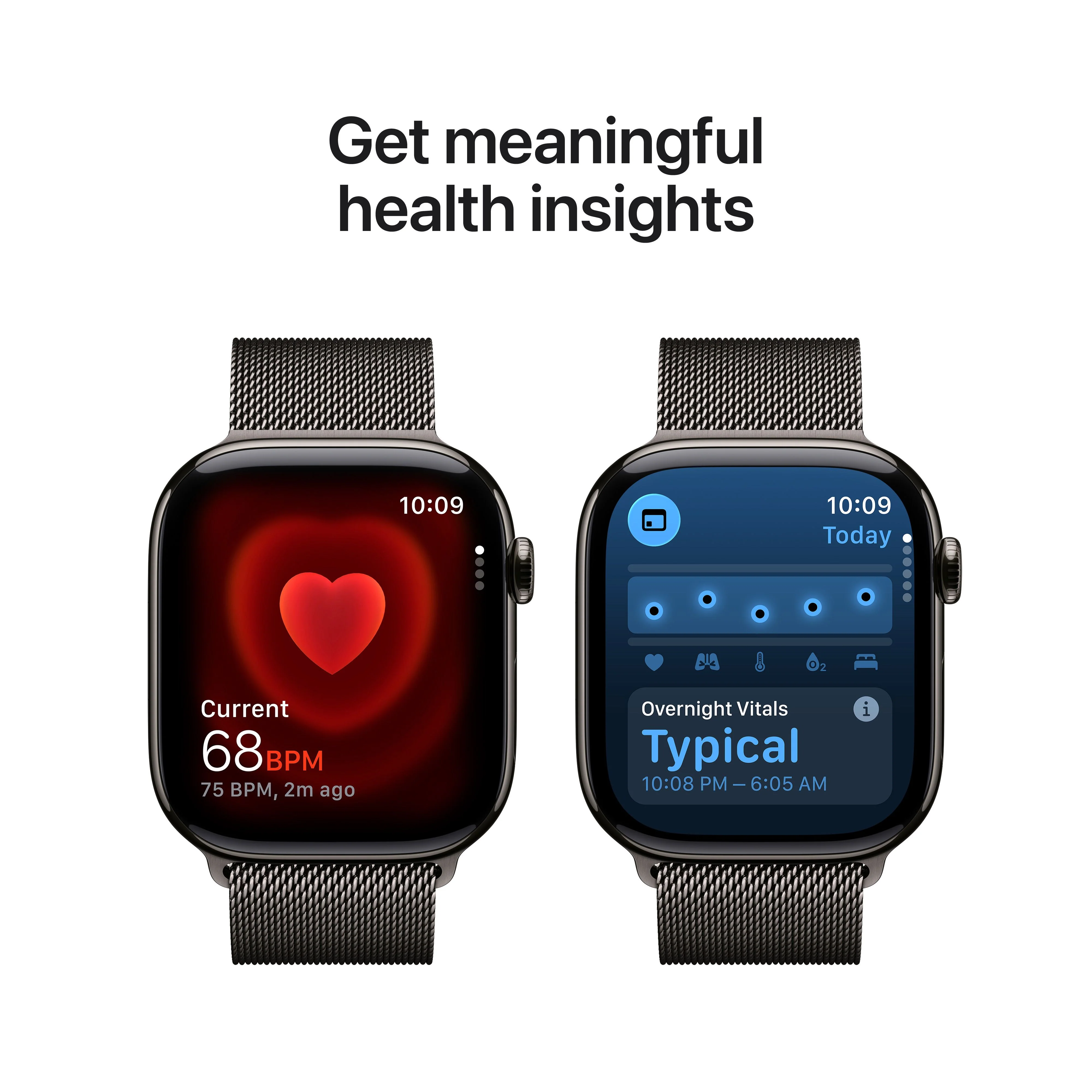 Apple Watch Series 11 GPS + Cellular, Caixa em titânio ardósia de 46 mm com Loop milanesa ardósia - M/L - Image 5