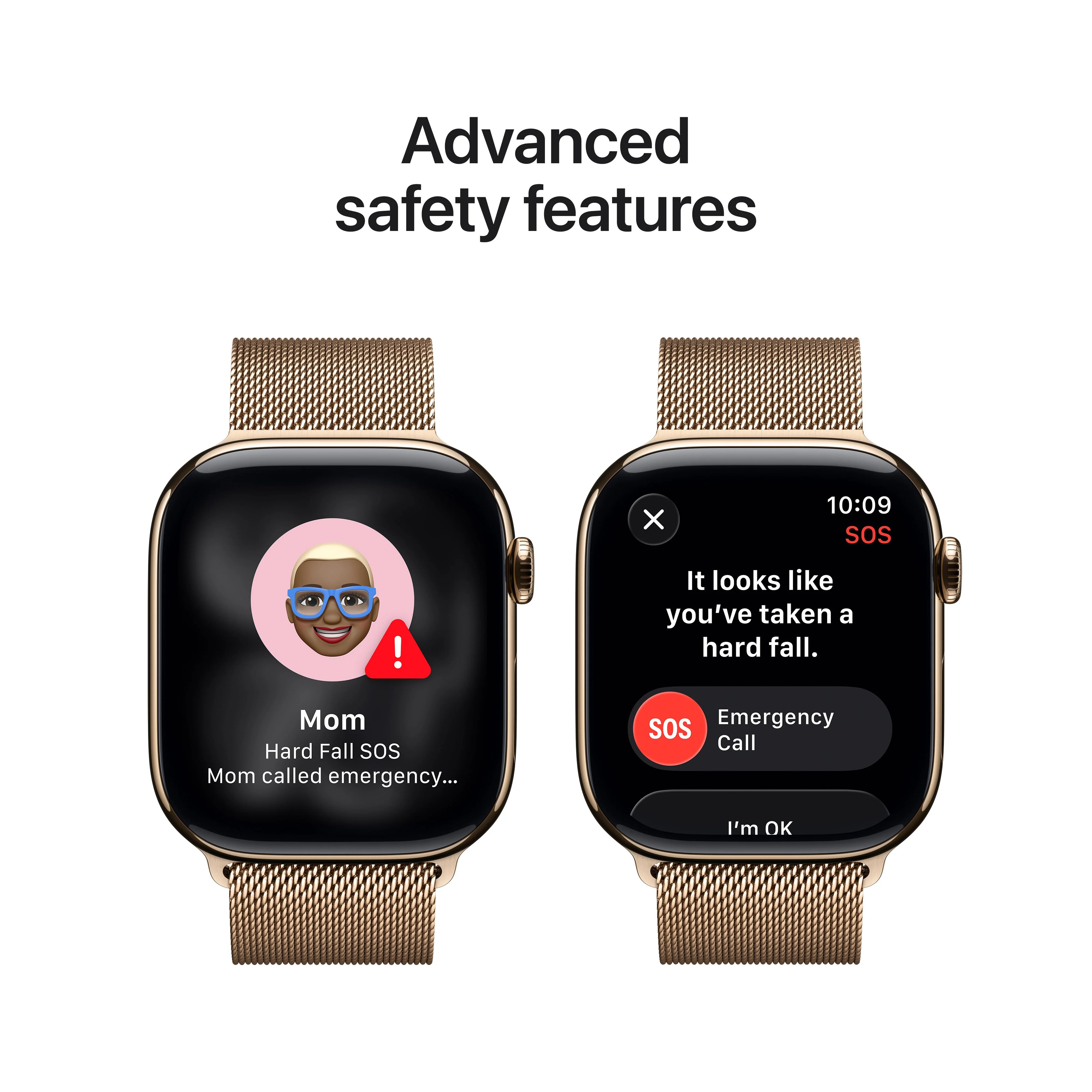 Apple Watch Series 11 GPS + Cellular, Caixa em titânio dourado de 46 mm com Loop milanesa dourada - M/L - Image 6