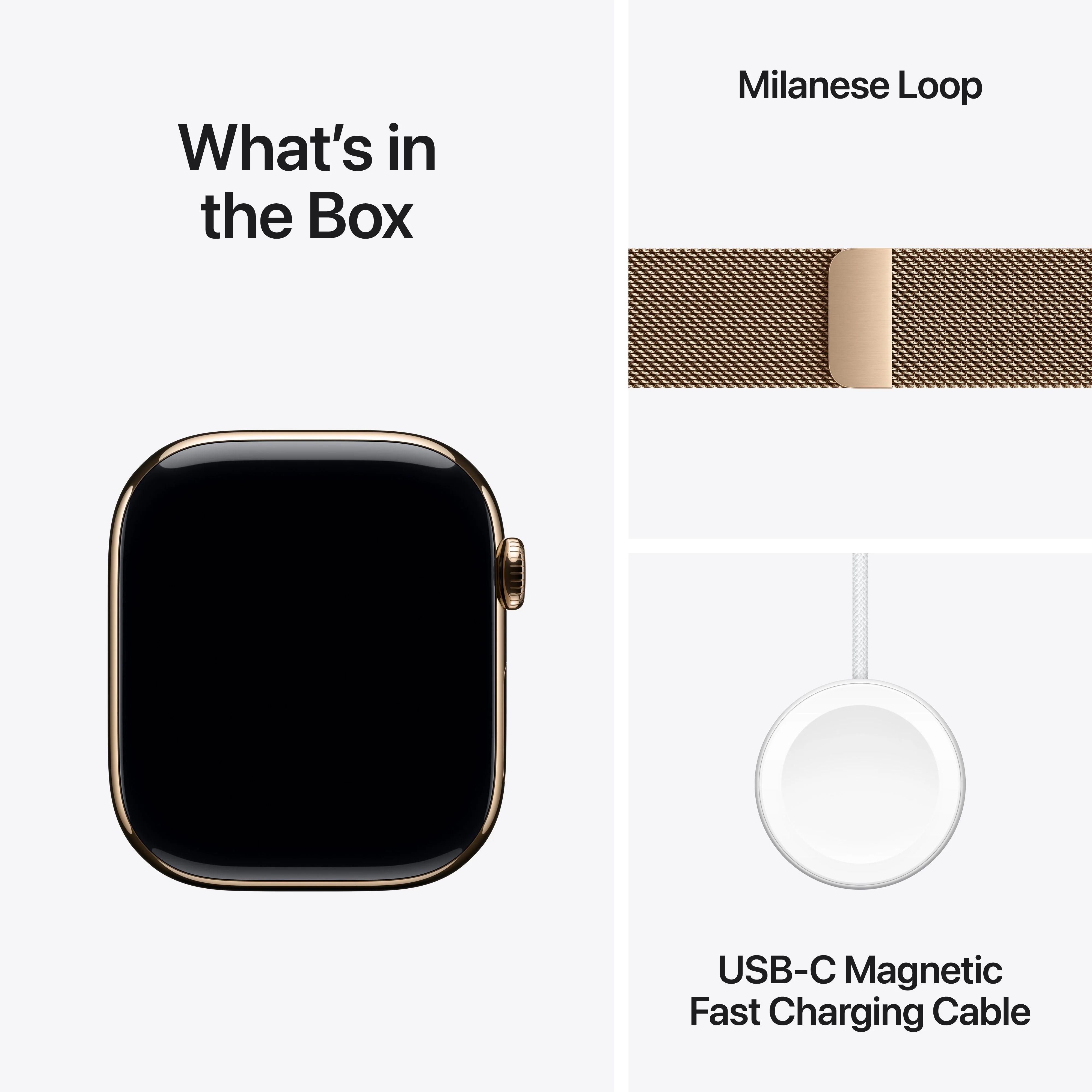 Apple Watch Series 11 GPS + Cellular, Caixa em titânio dourado de 46 mm com Loop milanesa dourada - M/L - Image 8