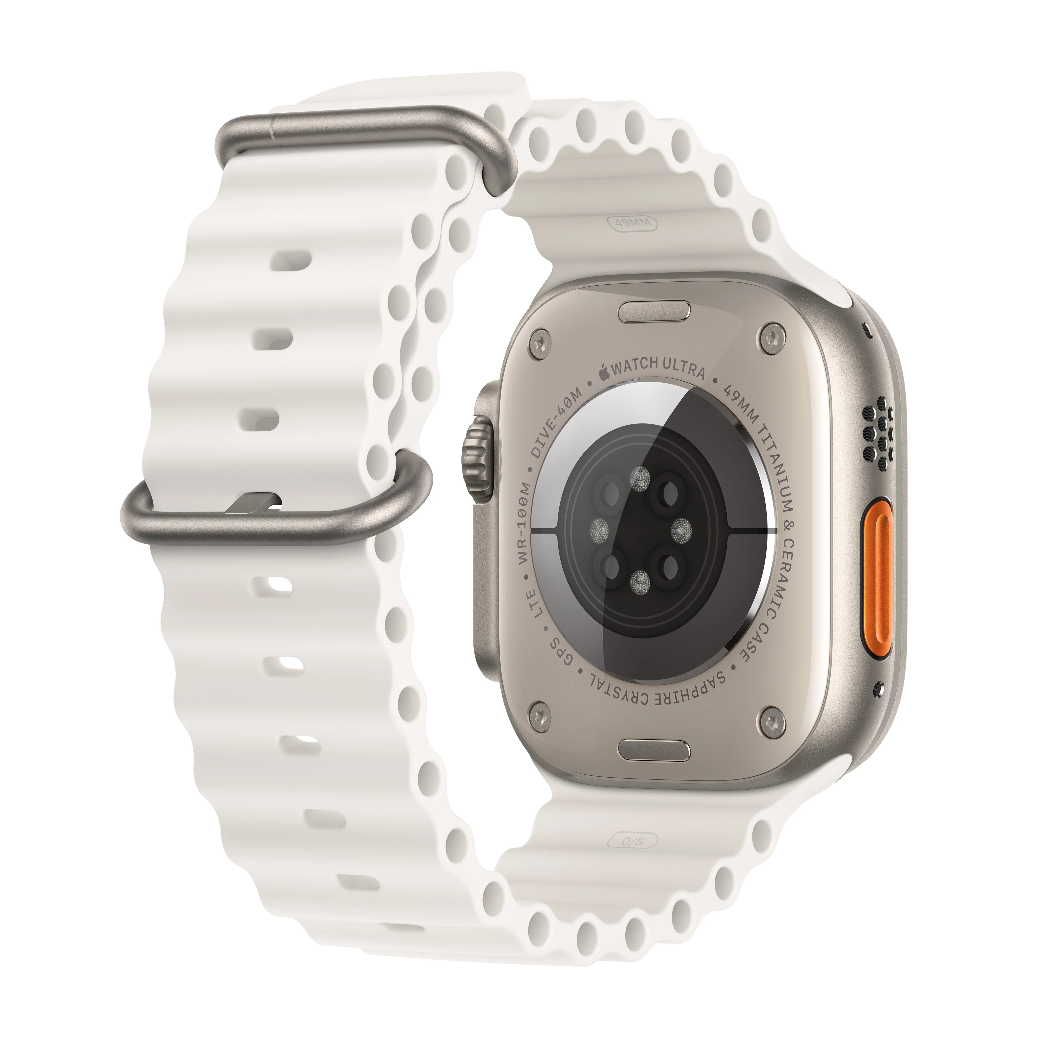 Apple Watch Ultra 2 GPS + Cellular, Caixa em titânio de 49 mm com Bracelete Ocean branca - Image 3