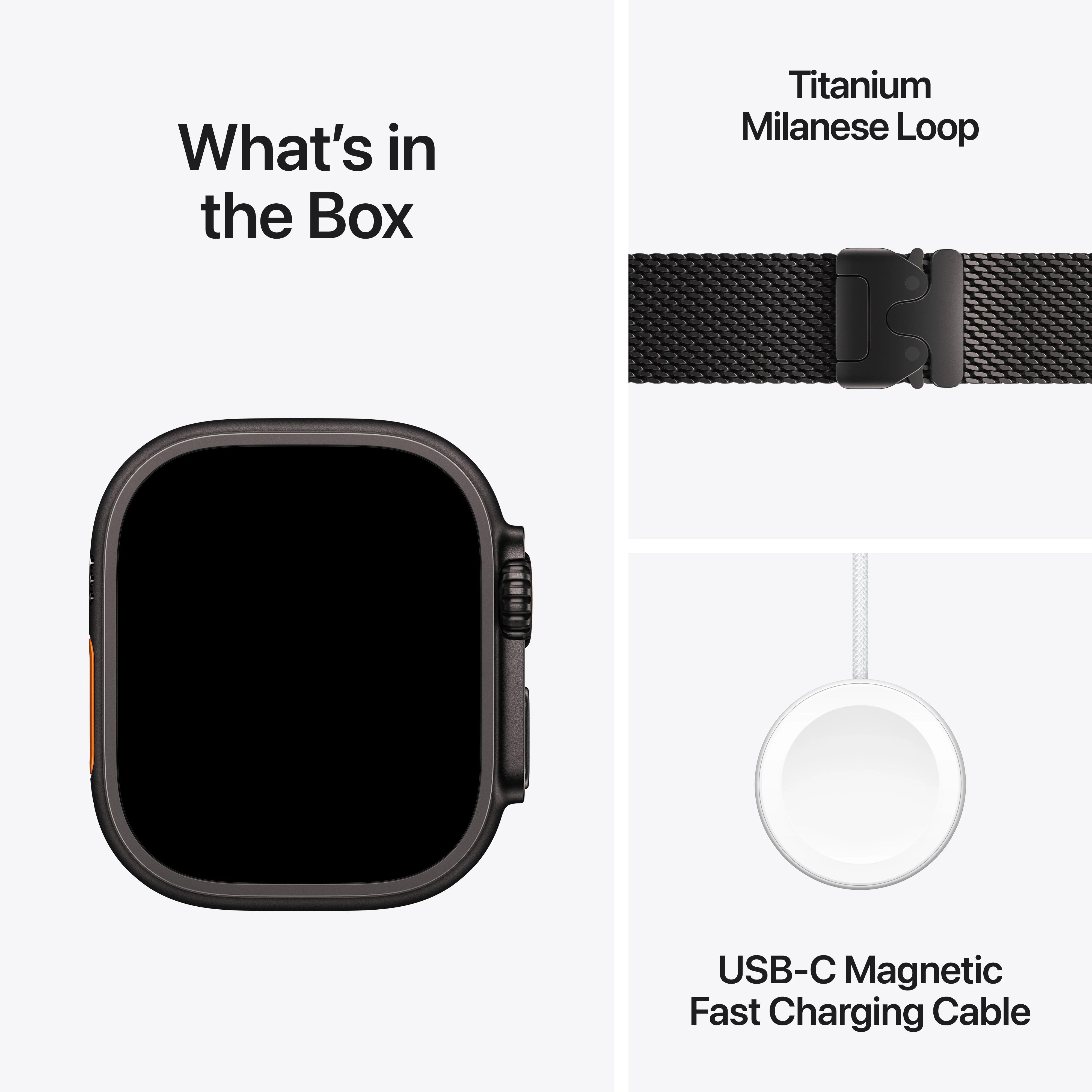Apple Watch Ultra 3 GPS + Cellular, Caixa em titânio preto de 49 mm com Loop milanesa em titânio preto ‑ L - Image 7