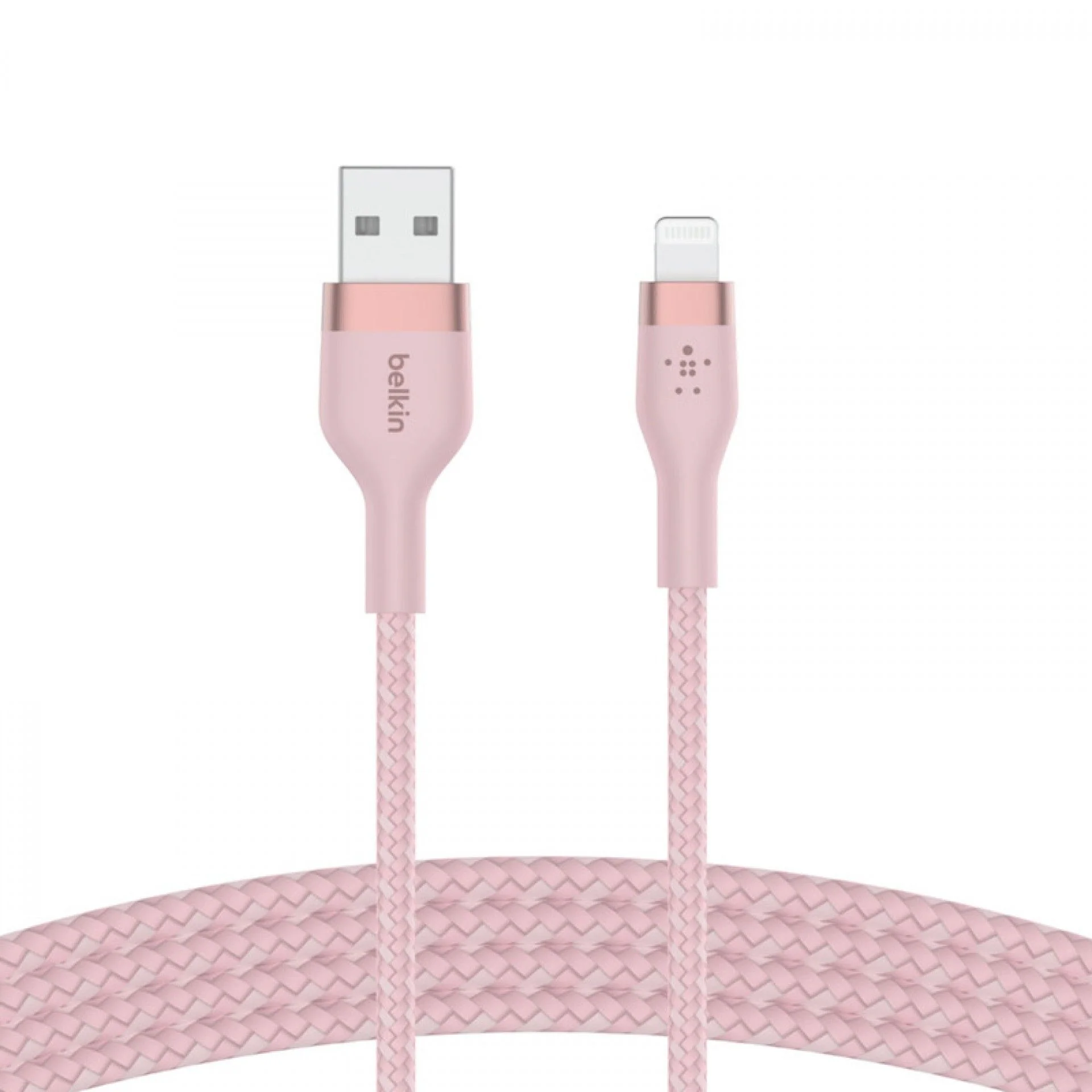 Cabo Lightning / USB-A Belkin Boost Charge Pro Flex Braided Silicone (1 m) - Rosa - Image 2