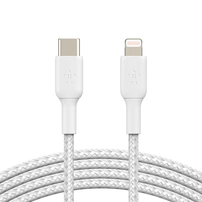 Cabo USB-C para Lightning Braided 1 metro - Branco