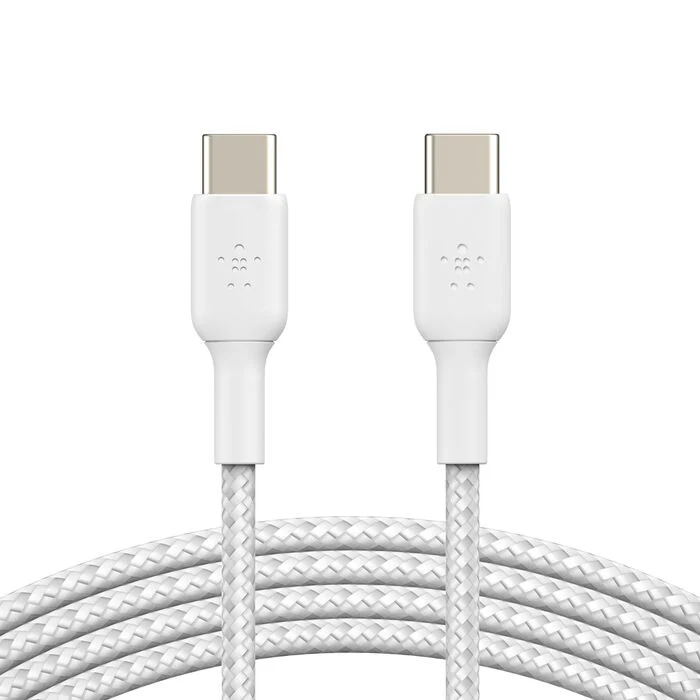 Cabo USB-C para USB-C Braided 1 metro - Branco