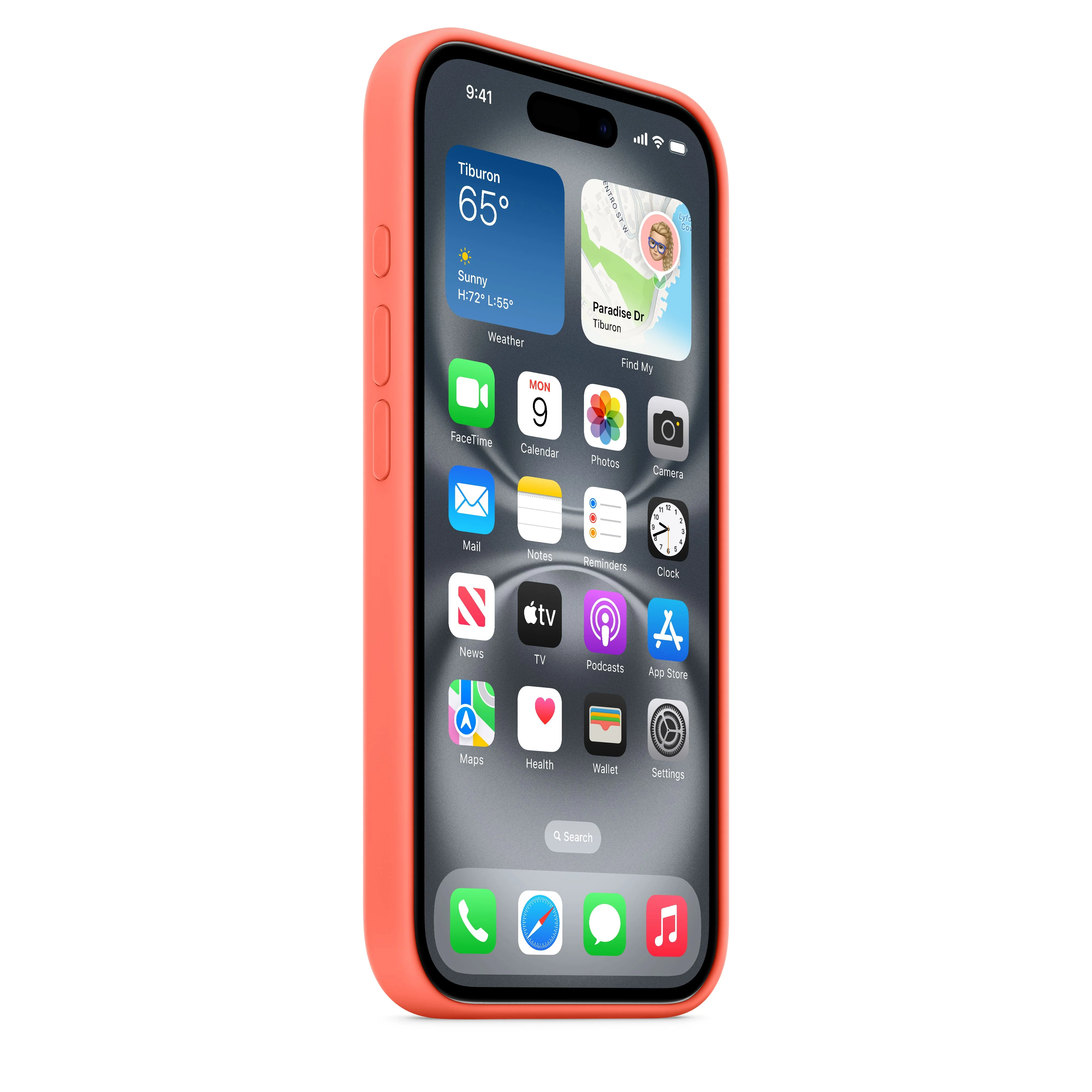 Capa em silicone com MagSafe para iPhone 16 - Tangerina - Image 6