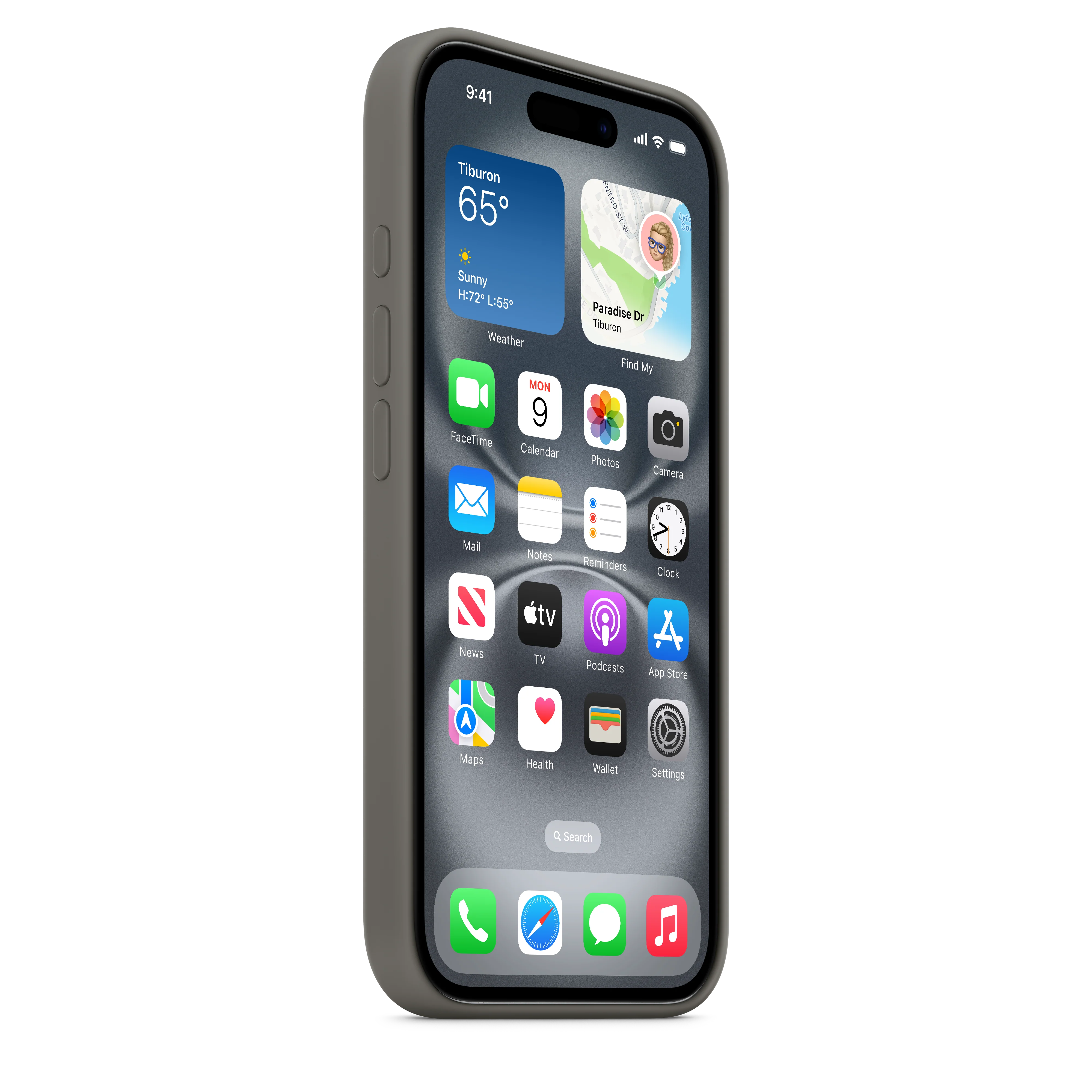 Capa em silicone com MagSafe para iPhone 16 - Cinzento rocha - Image 5