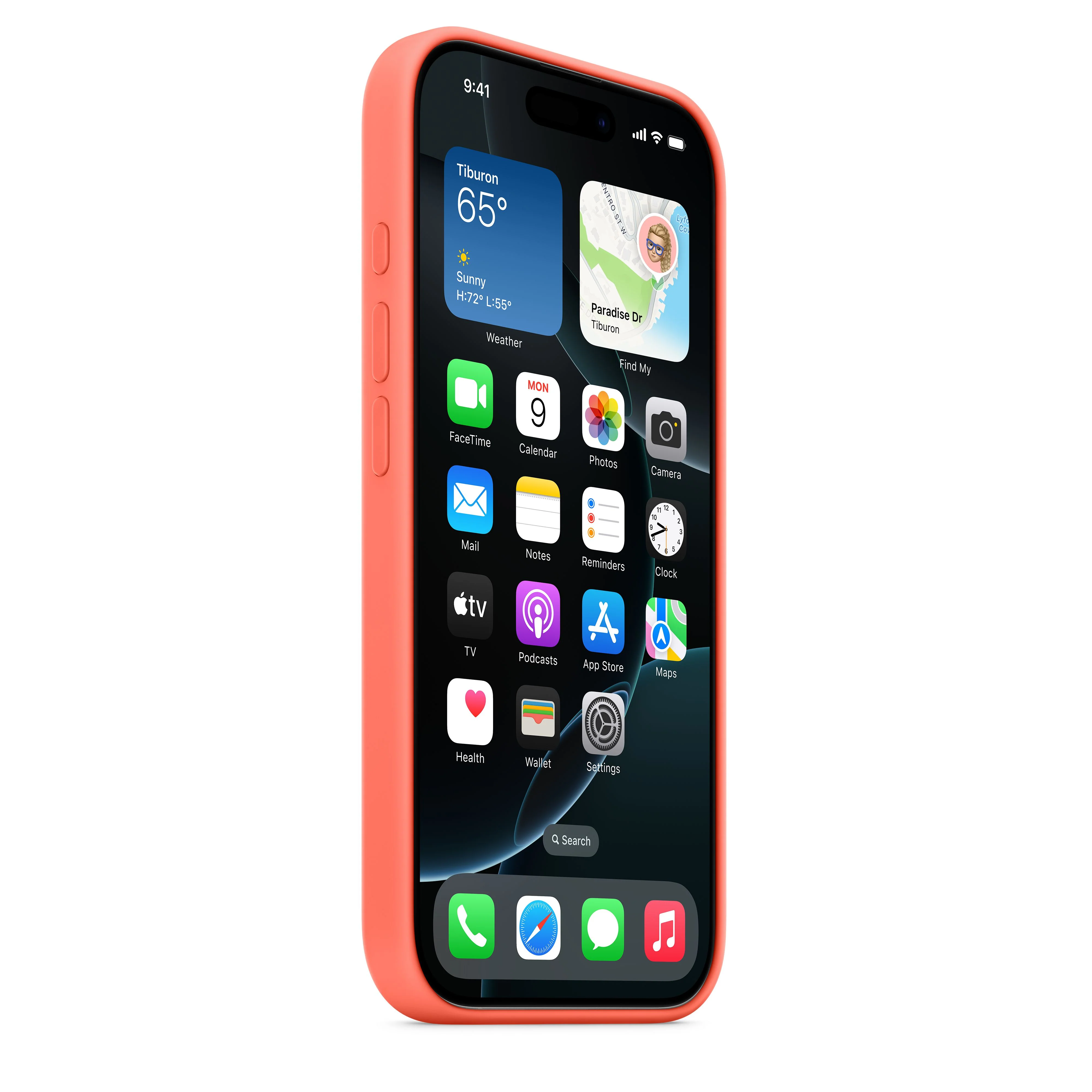 Capa em silicone com MagSafe para iPhone 16 Pro - Tangerina - Image 5