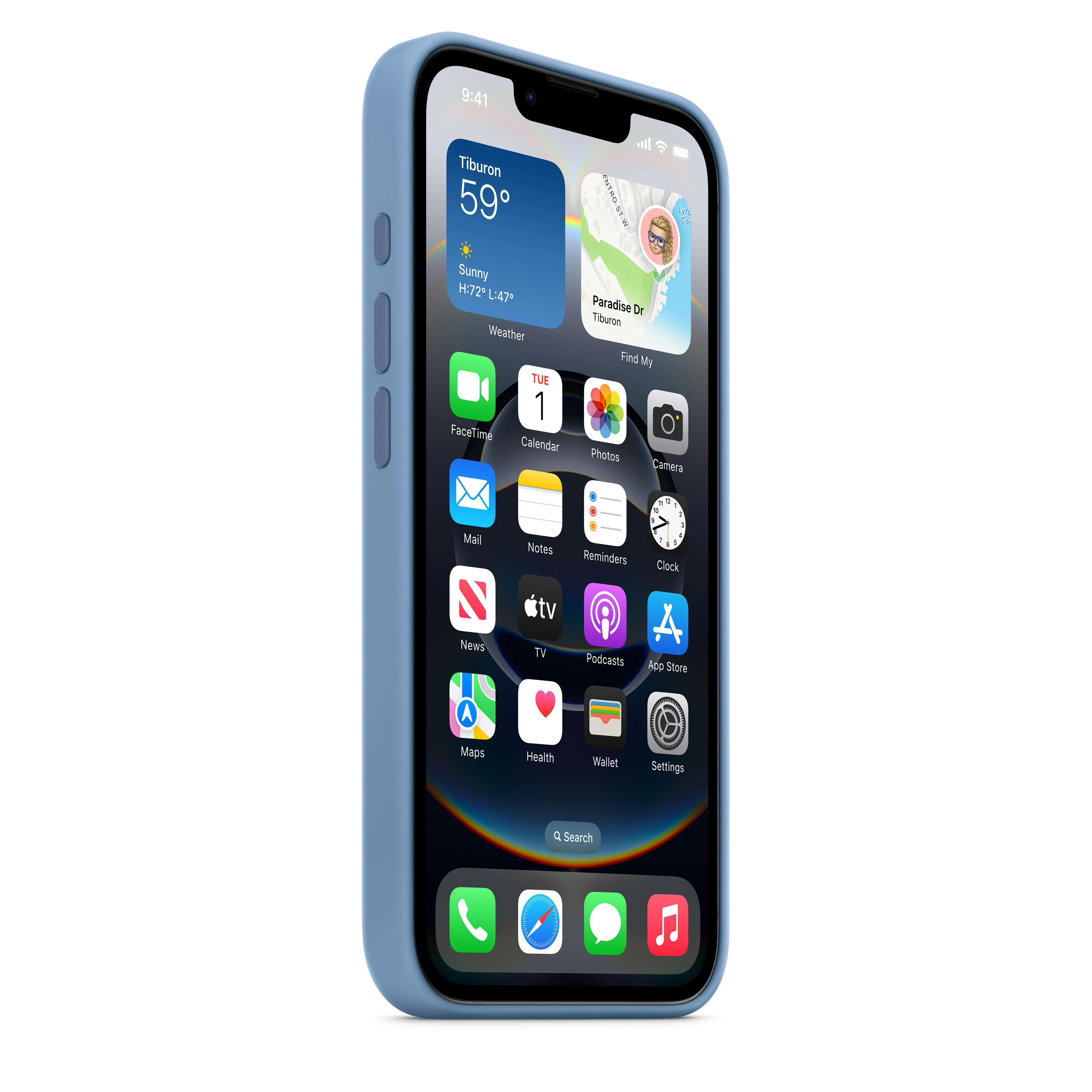 Capa em silicone para iPhone 16e – Azul‑inverno - Image 3
