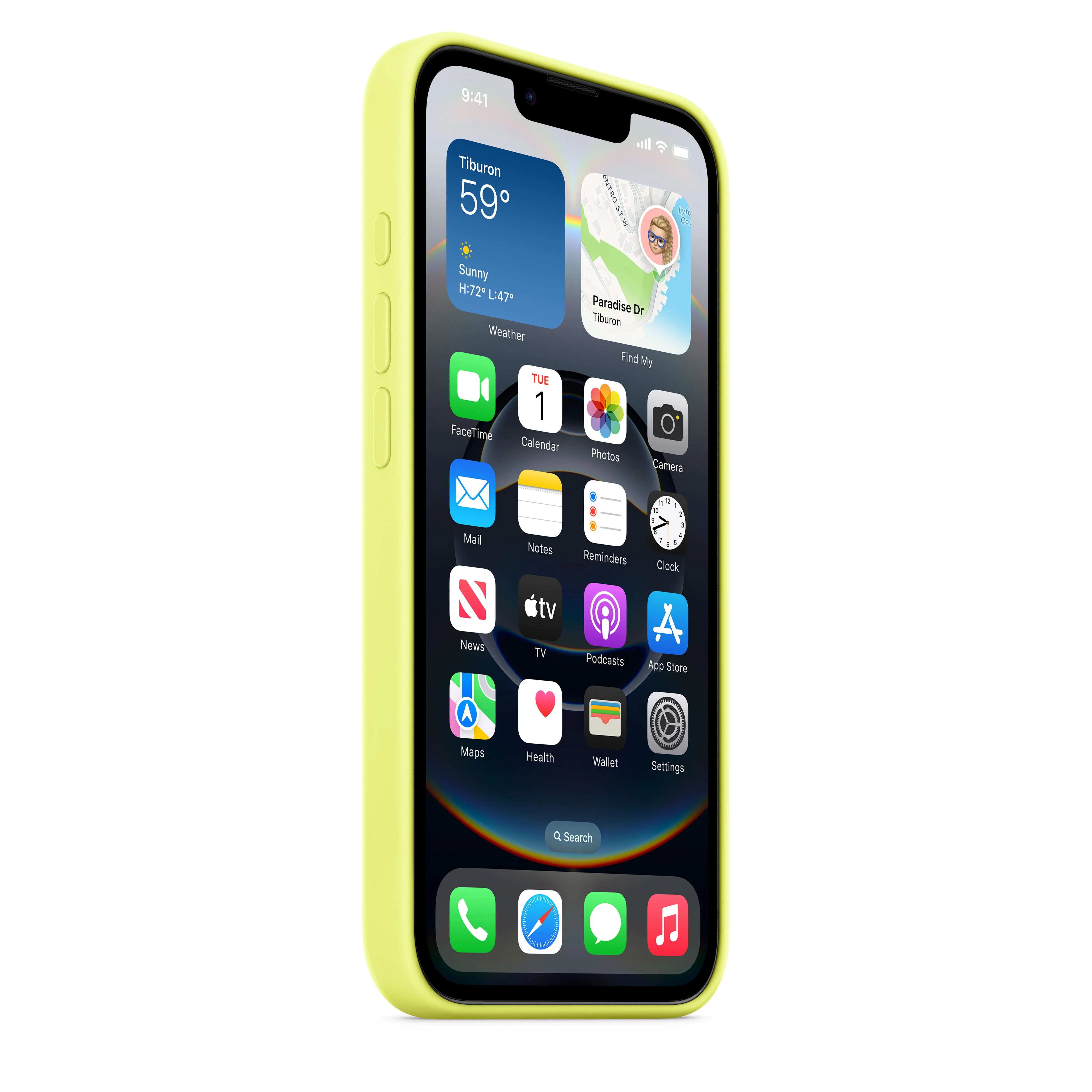 Capa em silicone para iPhone 16e – Amarelo‑néon - Image 3