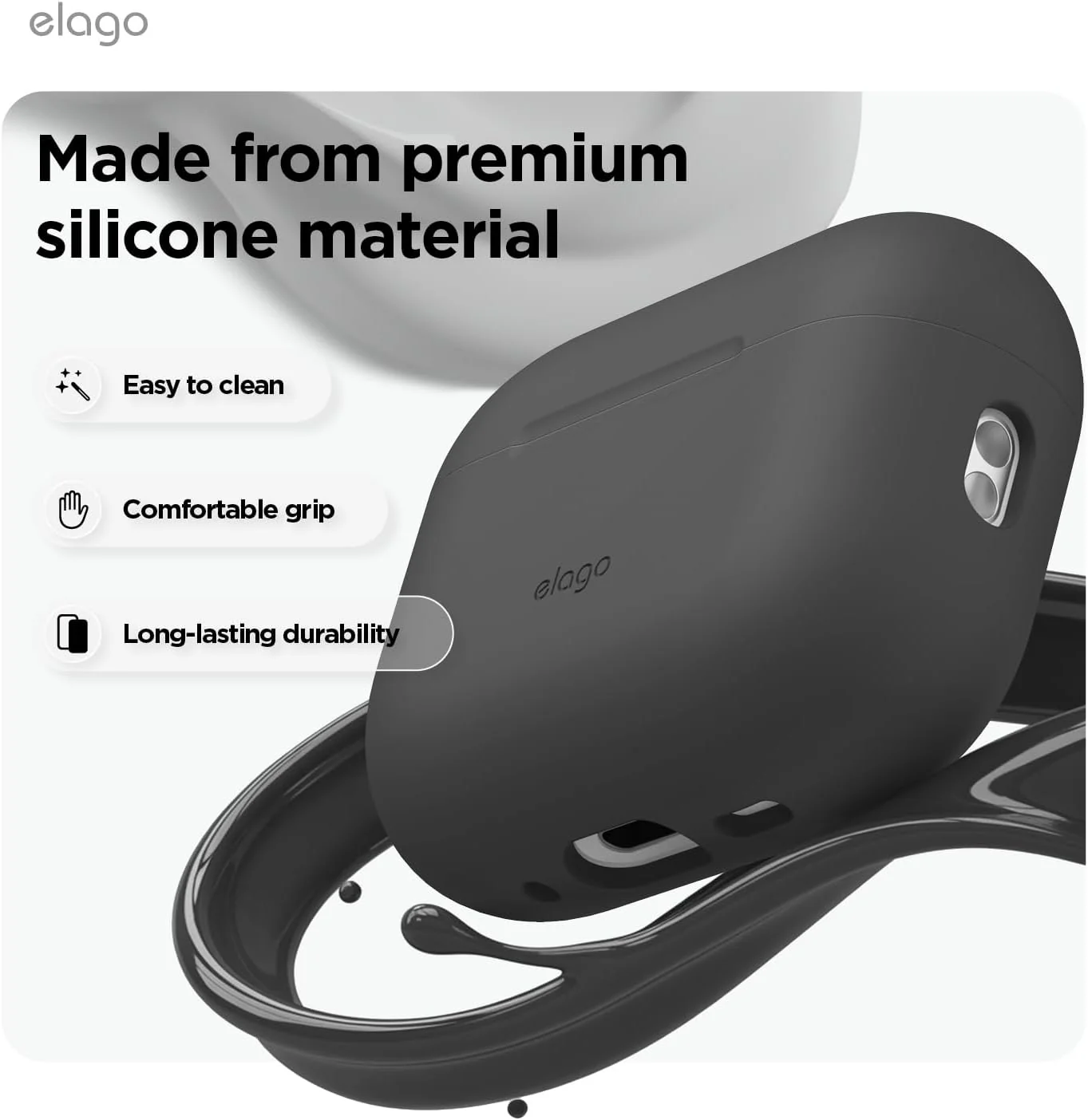 Capa para AirPod Pro 3 com mosquetão da Elago - Preto - Image 5