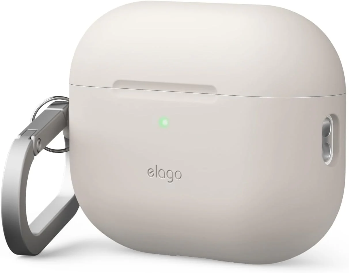 Capa para AirPod Pro 3 com mosquetão da Elago - Cinza pedra