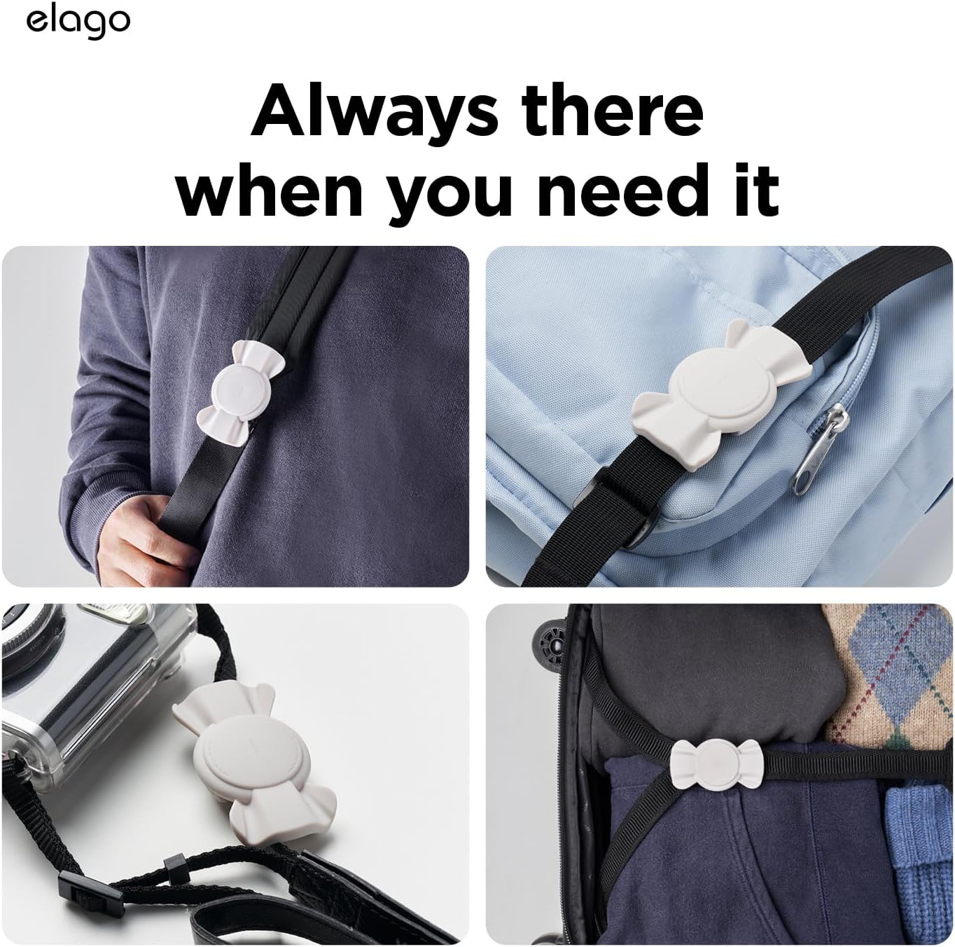 Capa para AirTag Elago para coleiras ou cordões - Cinza Pedra - Image 3