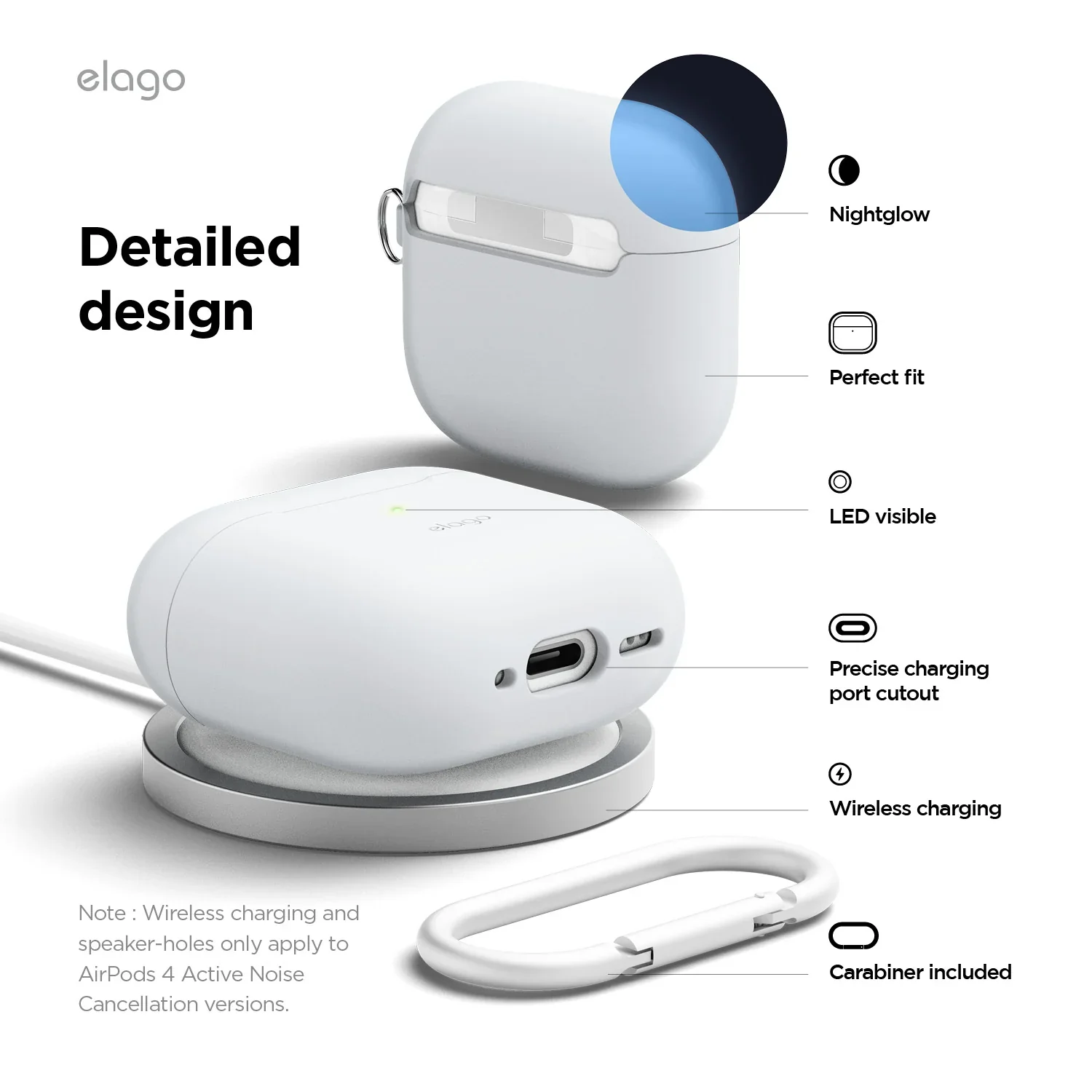 Capa para AirPods 4 silicone com mosquetão - Menta - Image 2