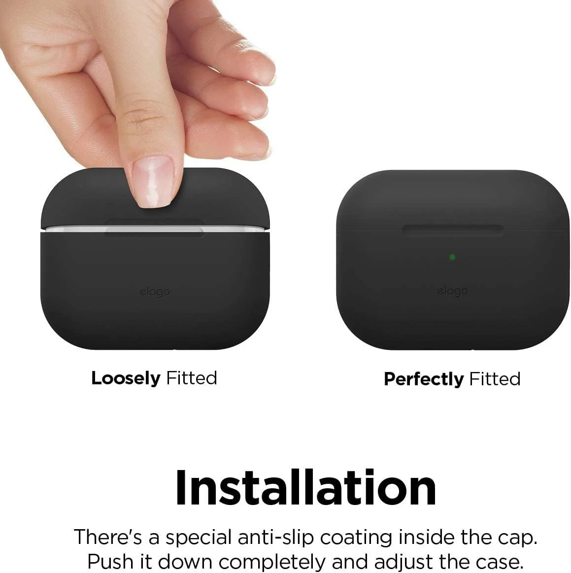 Capa para AirPods Pro 2 silicone com mosquetão - Preto - Image 3