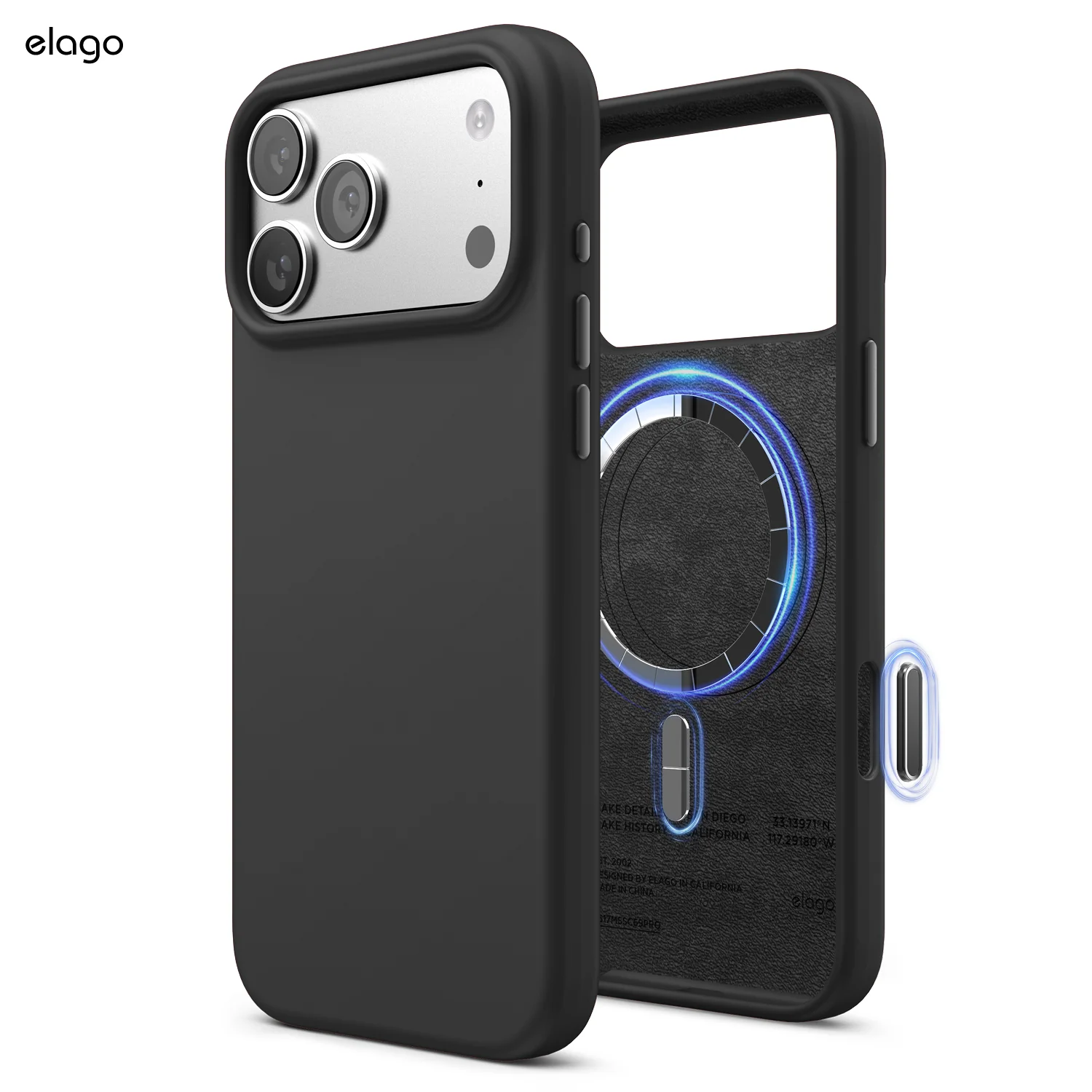 Capa para iPhone 17 Pro Max em silicone - Preto