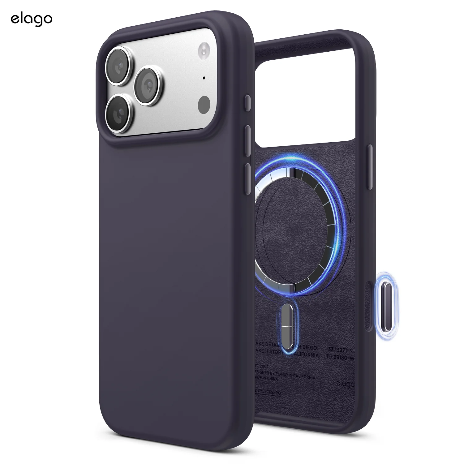 Capa para iPhone 17 Pro Max em silicone - Roxo escuro