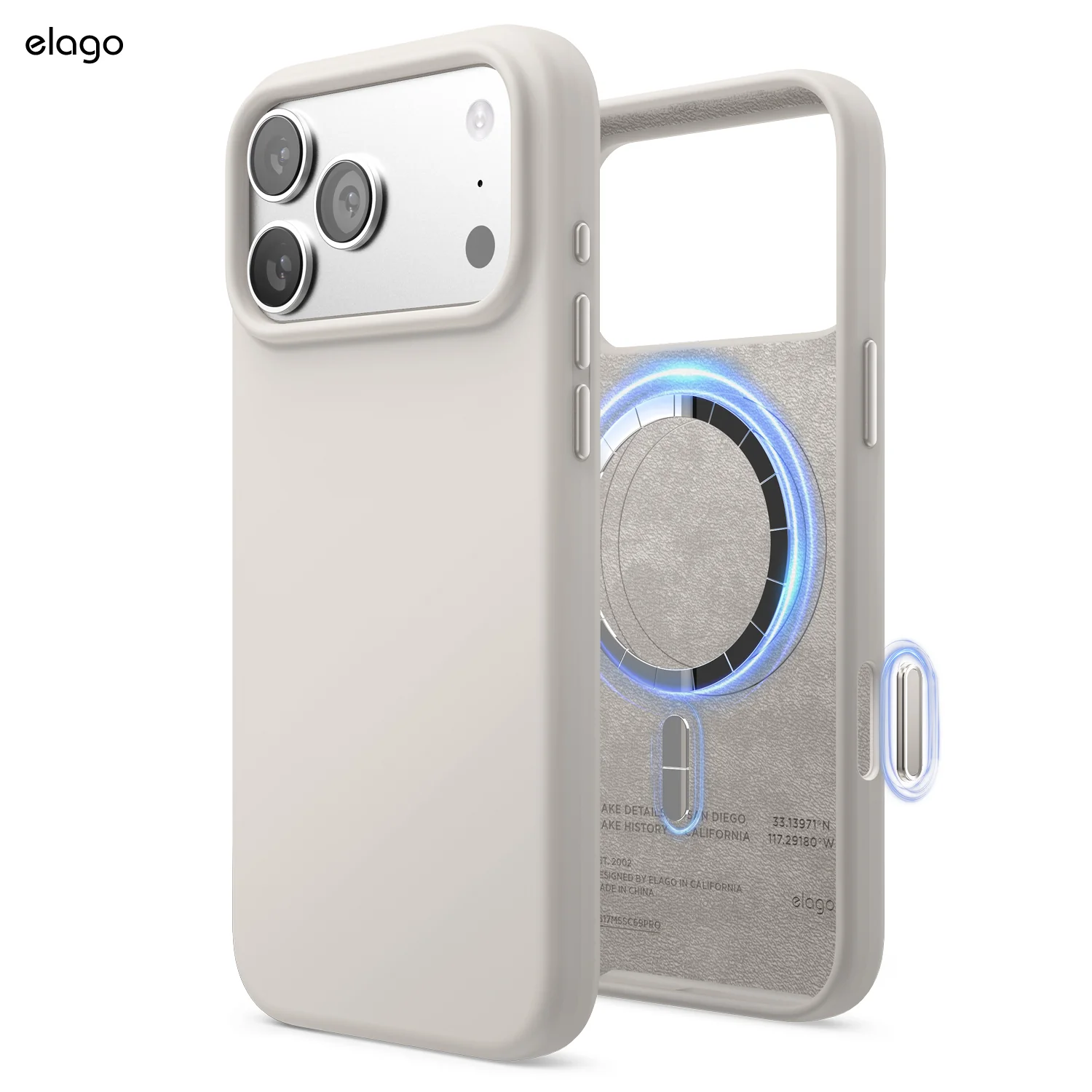 Capa para iPhone 17 Pro Max em silicone - Pedra