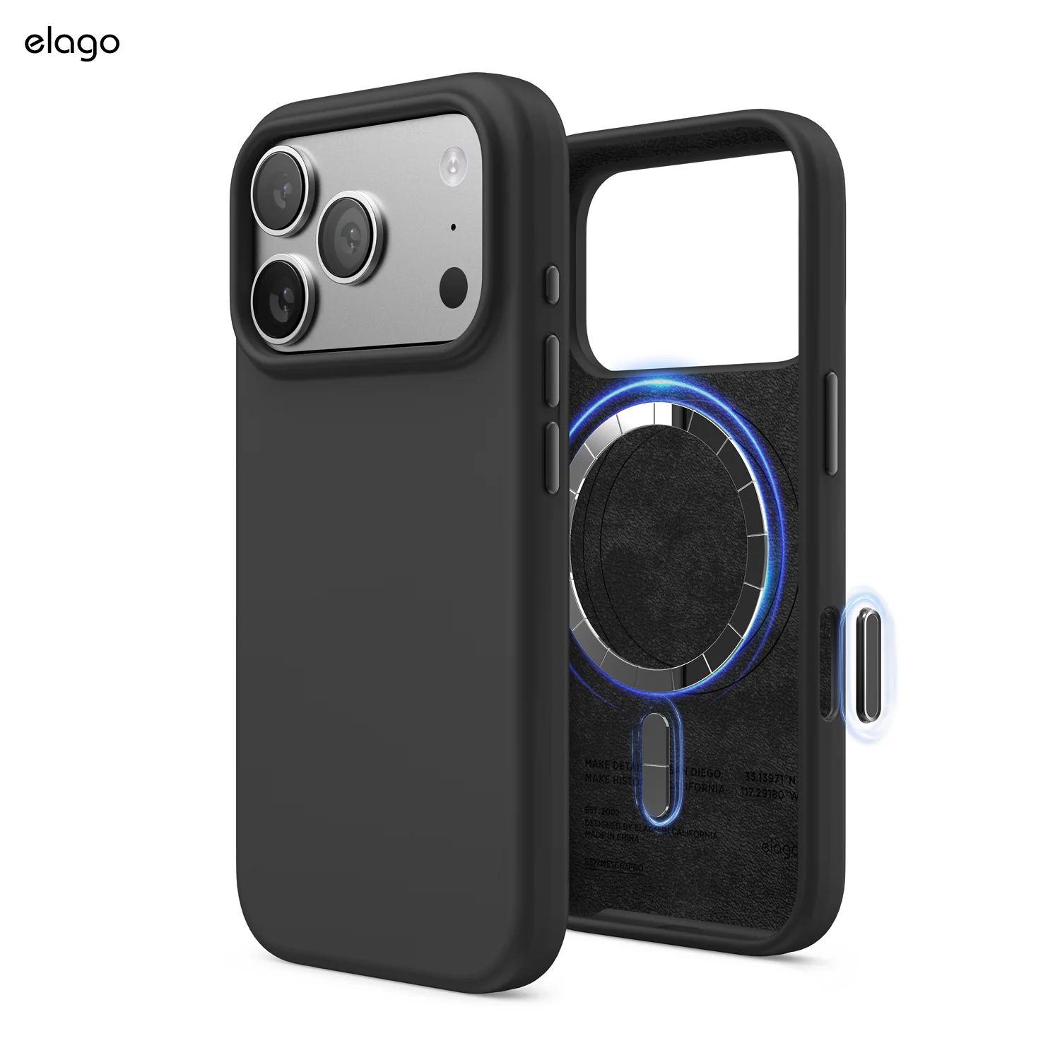 Capa para iPhone 17 Pro em silicone - Preto