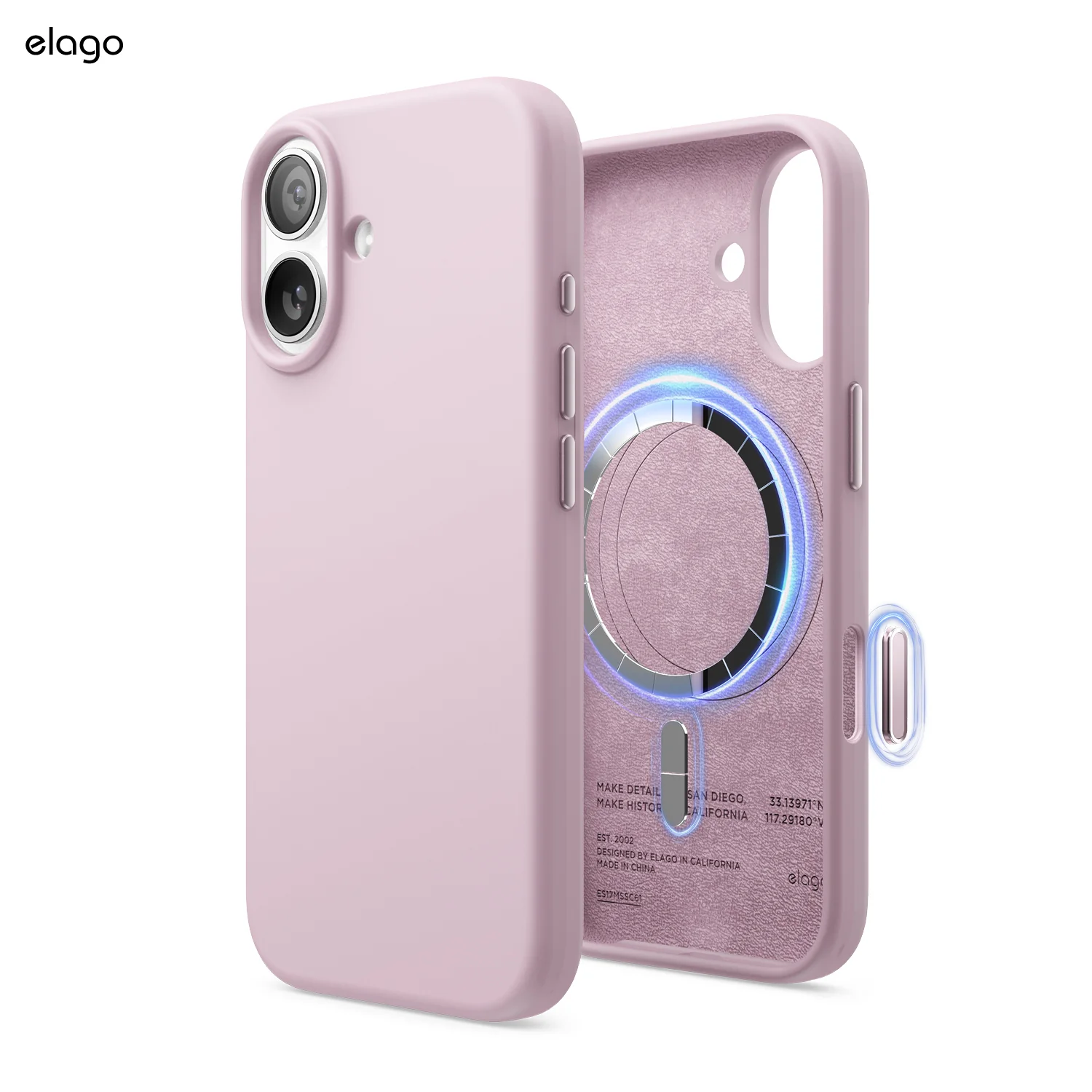 Capa para iPhone 17 em silicone - Rosa suave