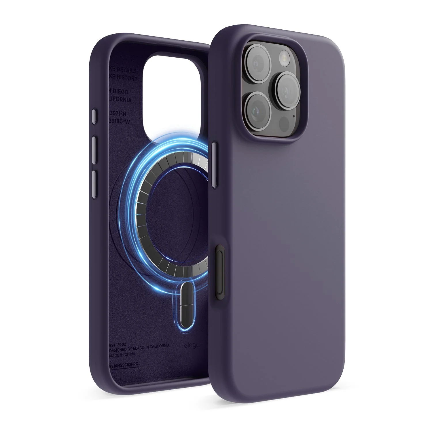 Capa magnética para iPhone 16  Pro Magsafe - Roxo escuro