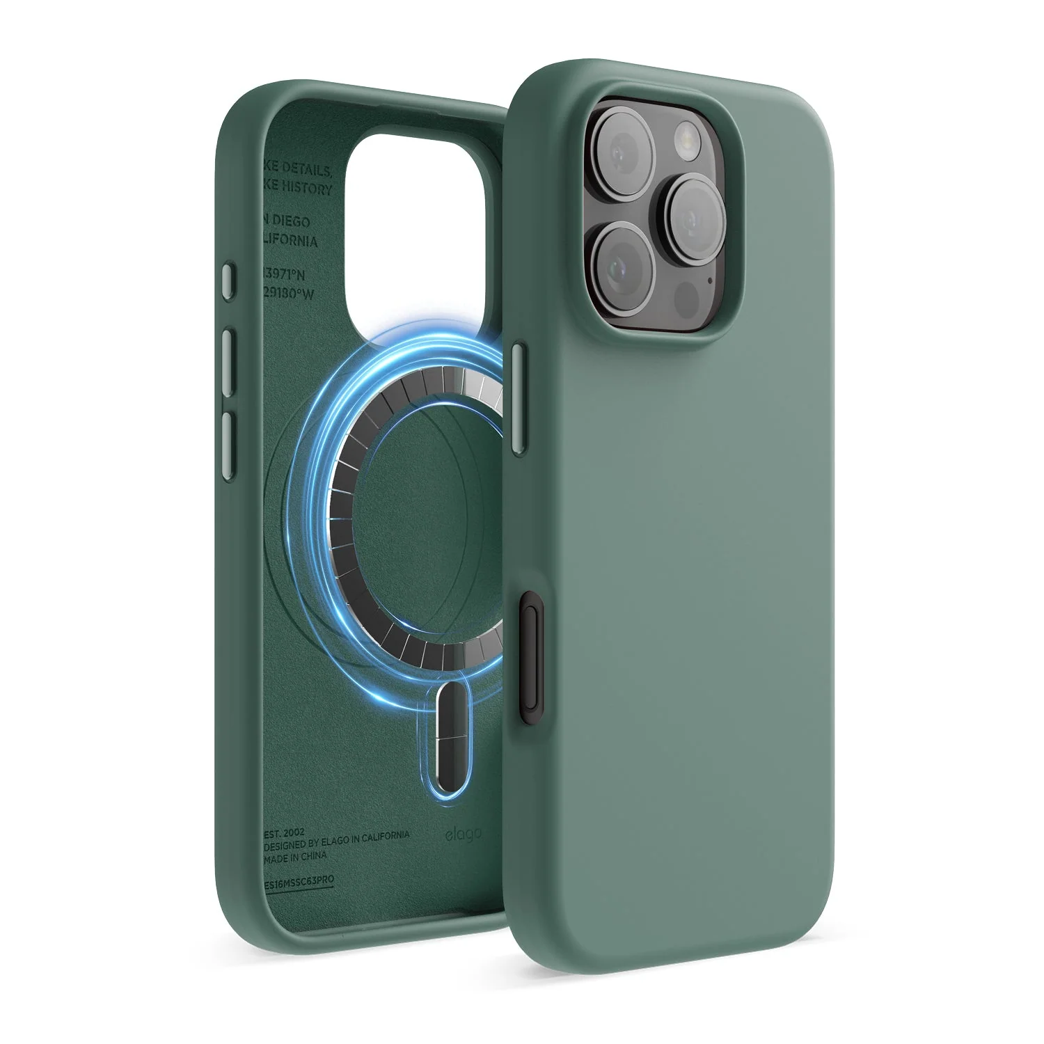 Capa magnética para iPhone 16  Pro max Magsafe - Verde meia-noite