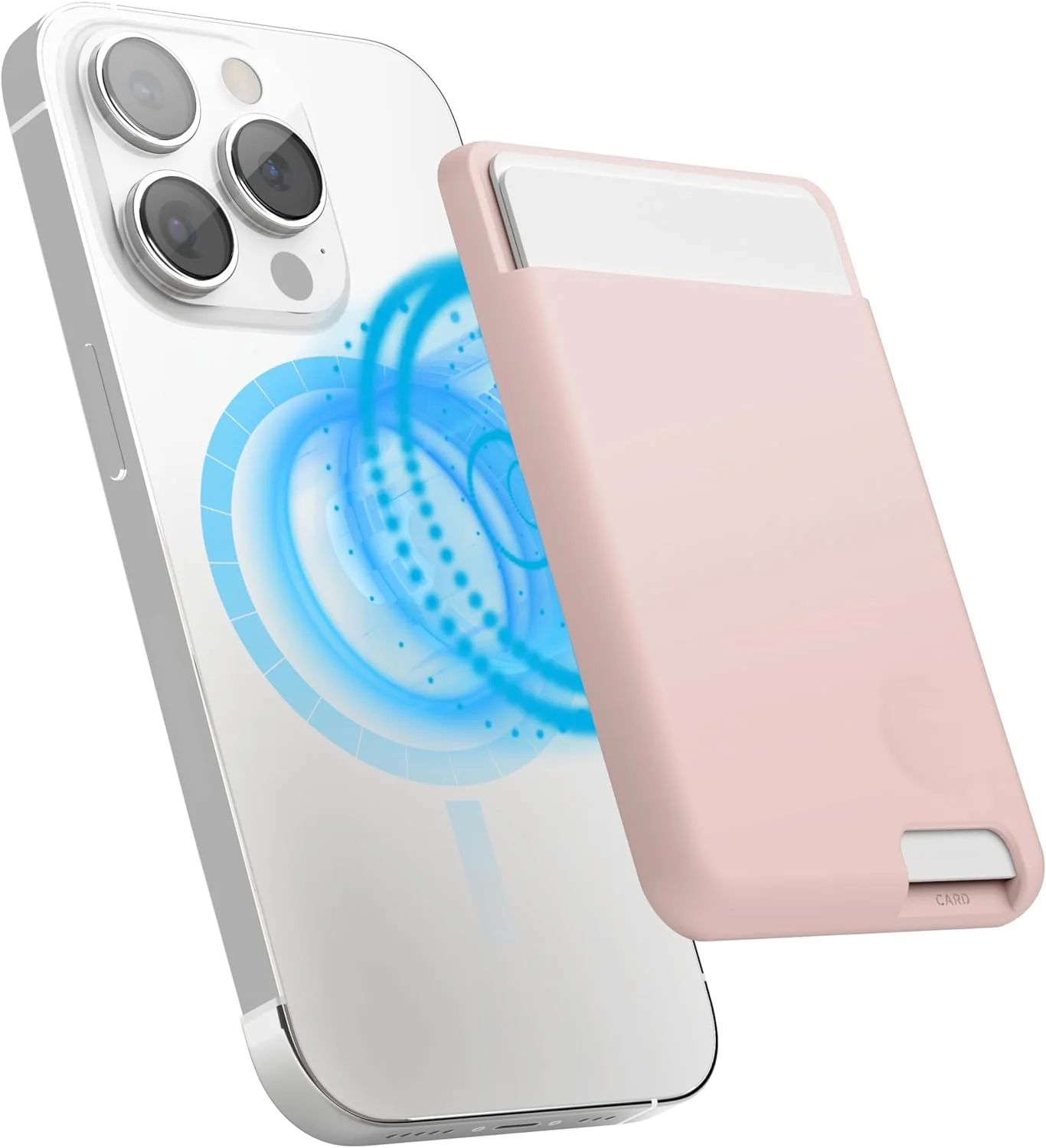 Porta-cartões em silicone para iPhone - Rosa areia - Image 2