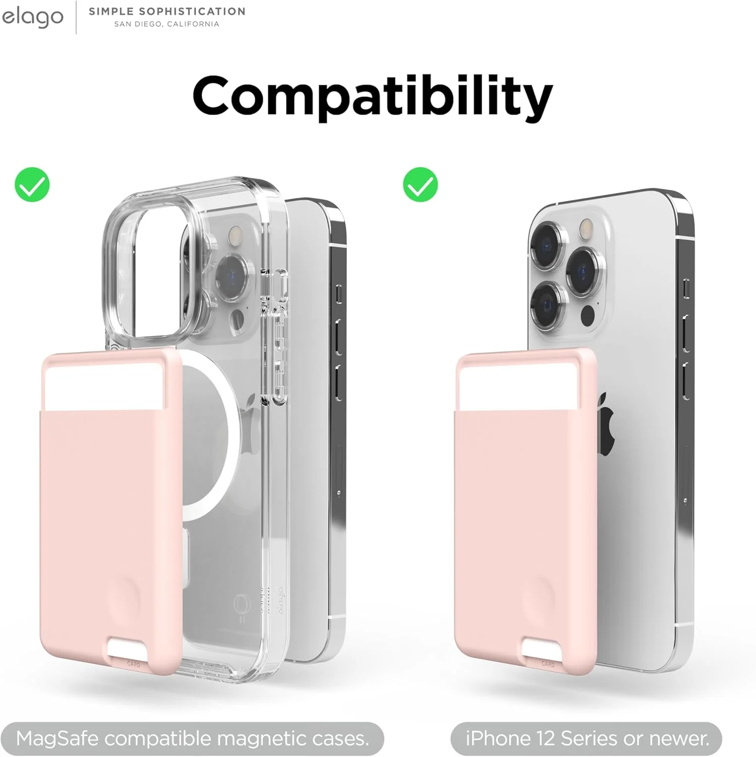 Porta-cartões em silicone para iPhone - Rosa areia - Image 6